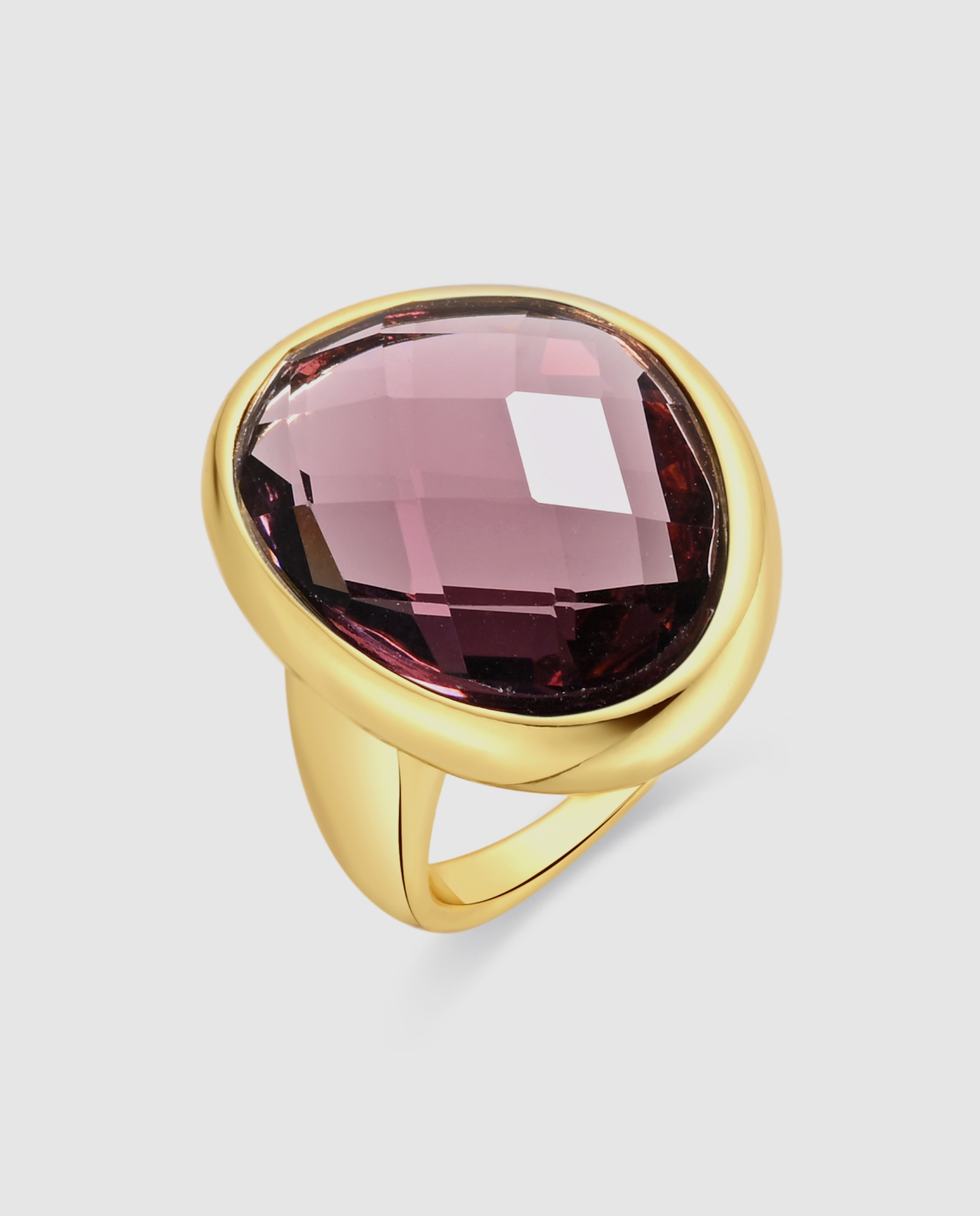 Imagem 0 de Anel Africa com Cristal Acabado em Ouro Amarelo de 18k