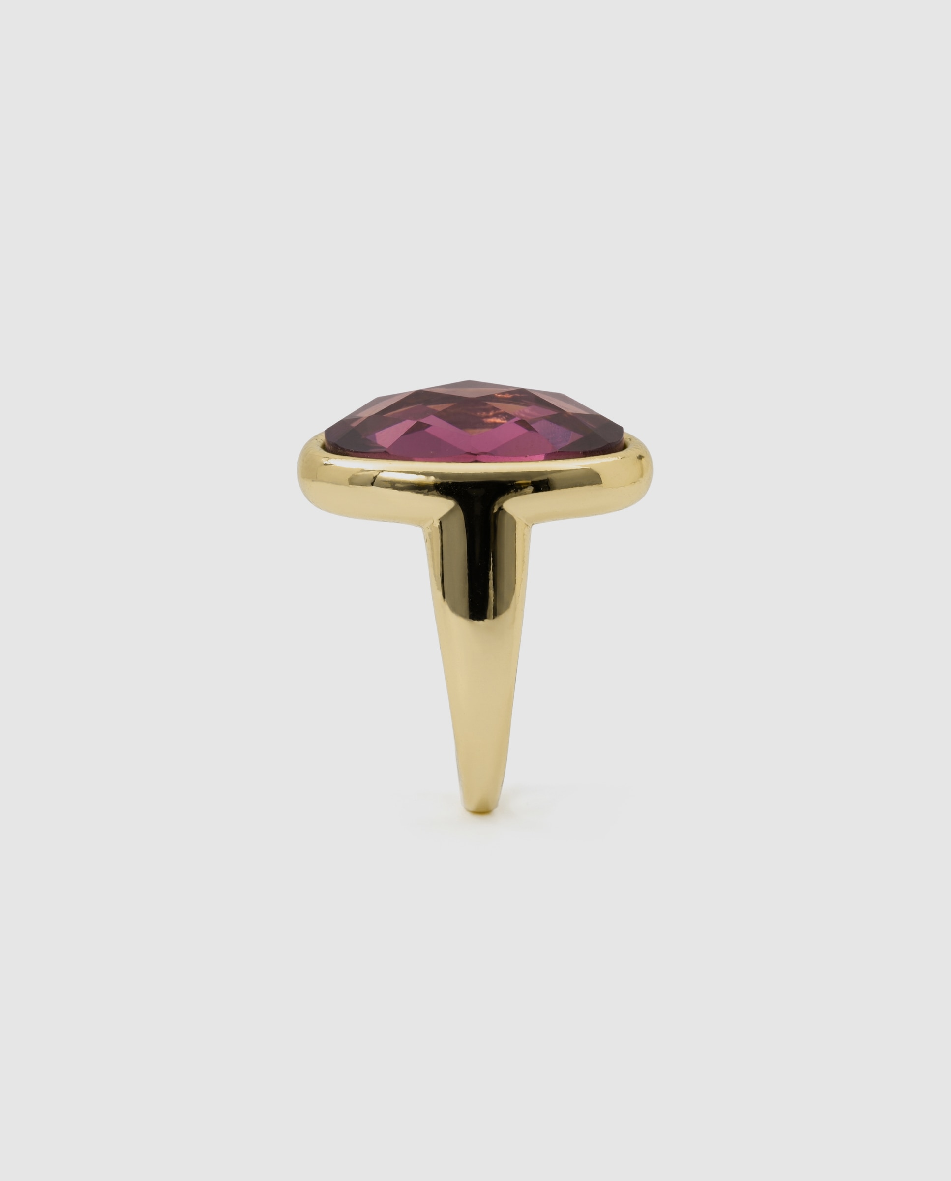 Anel Africa com Cristal Acabado em Ouro Amarelo de 18k Roxo-3