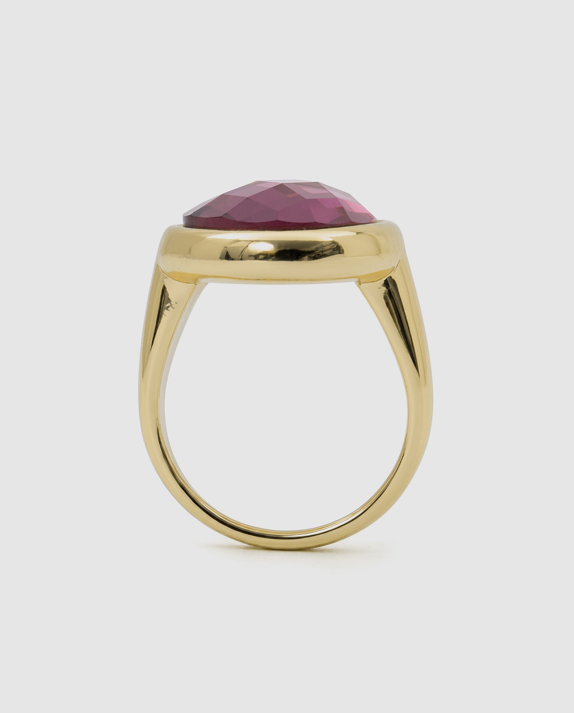 Anel Africa com Cristal Acabado em Ouro Amarelo de 18k Roxo-6