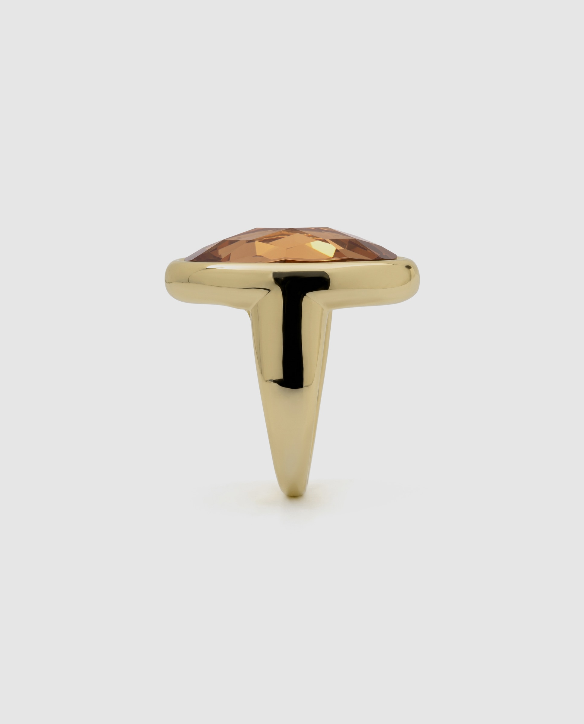 Anel Africa com Cristal Acabado em Ouro Amarelo de 18k Laranja-3