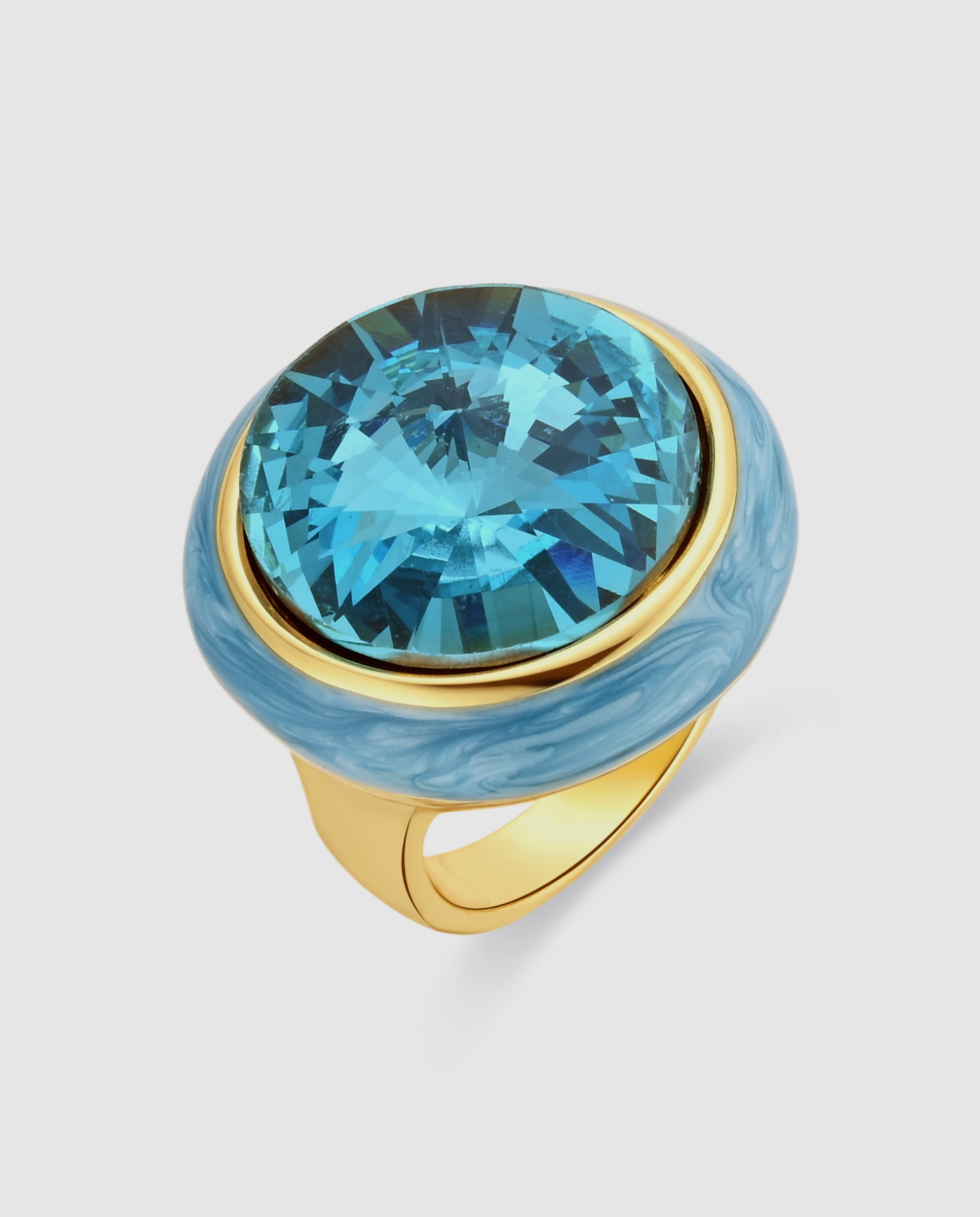 Imagem 0 de Anel Africa com Cristal Acabado em Ouro Amarelo de 18k