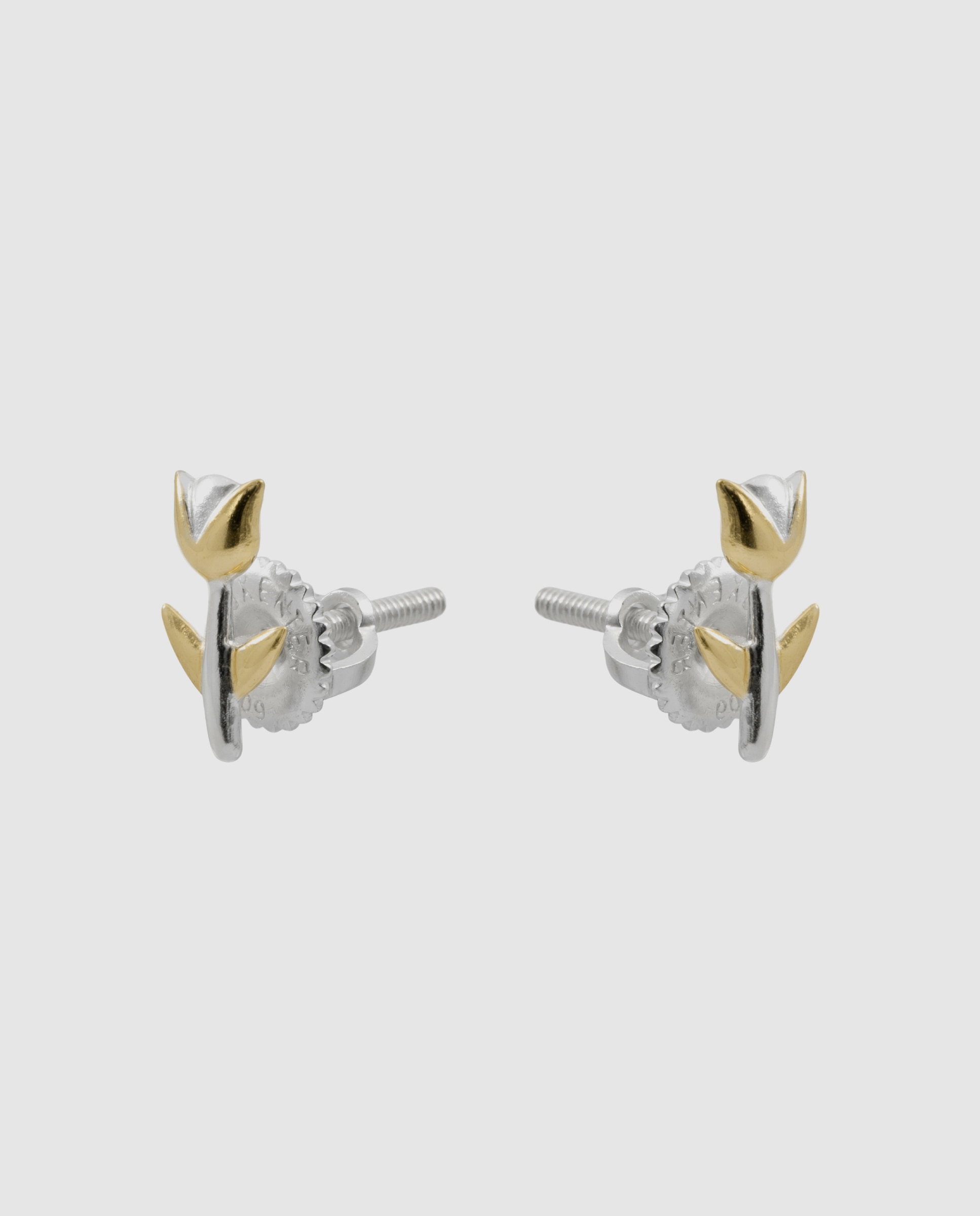 Brincos Kids de Prata de Lei 925 Acabados em Ouro Amarelo 18k e Ródio Multicolor-3