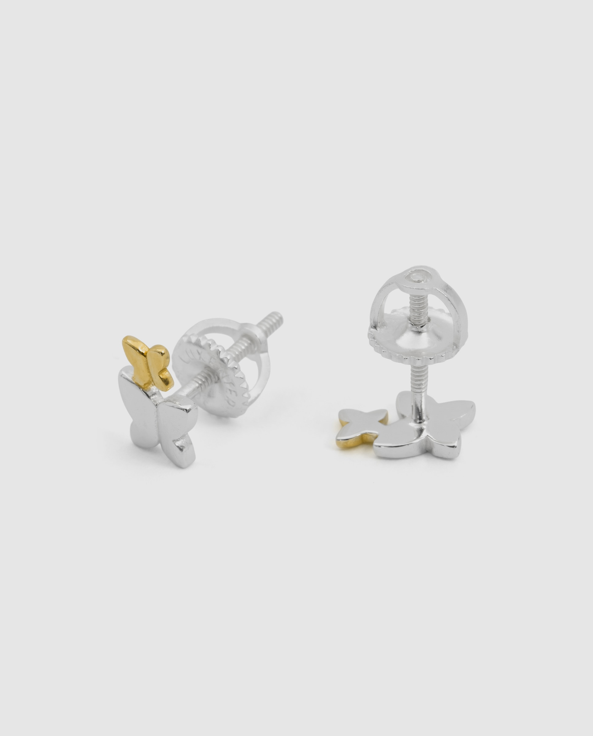 Brincos Kids de Prata de Lei 925 Acabados em Ouro Amarelo 18k e Ródio Multicolor-6