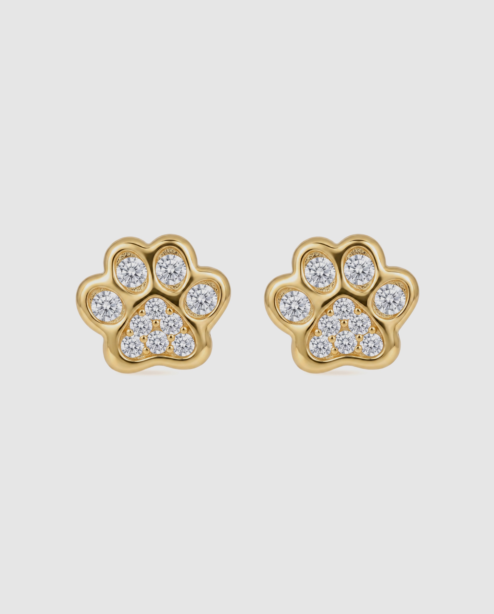 Imagem 0 de Brincos Kids de Prata de Lei 925 com Zirconita Brilhante em Ouro Amarelo de 18k