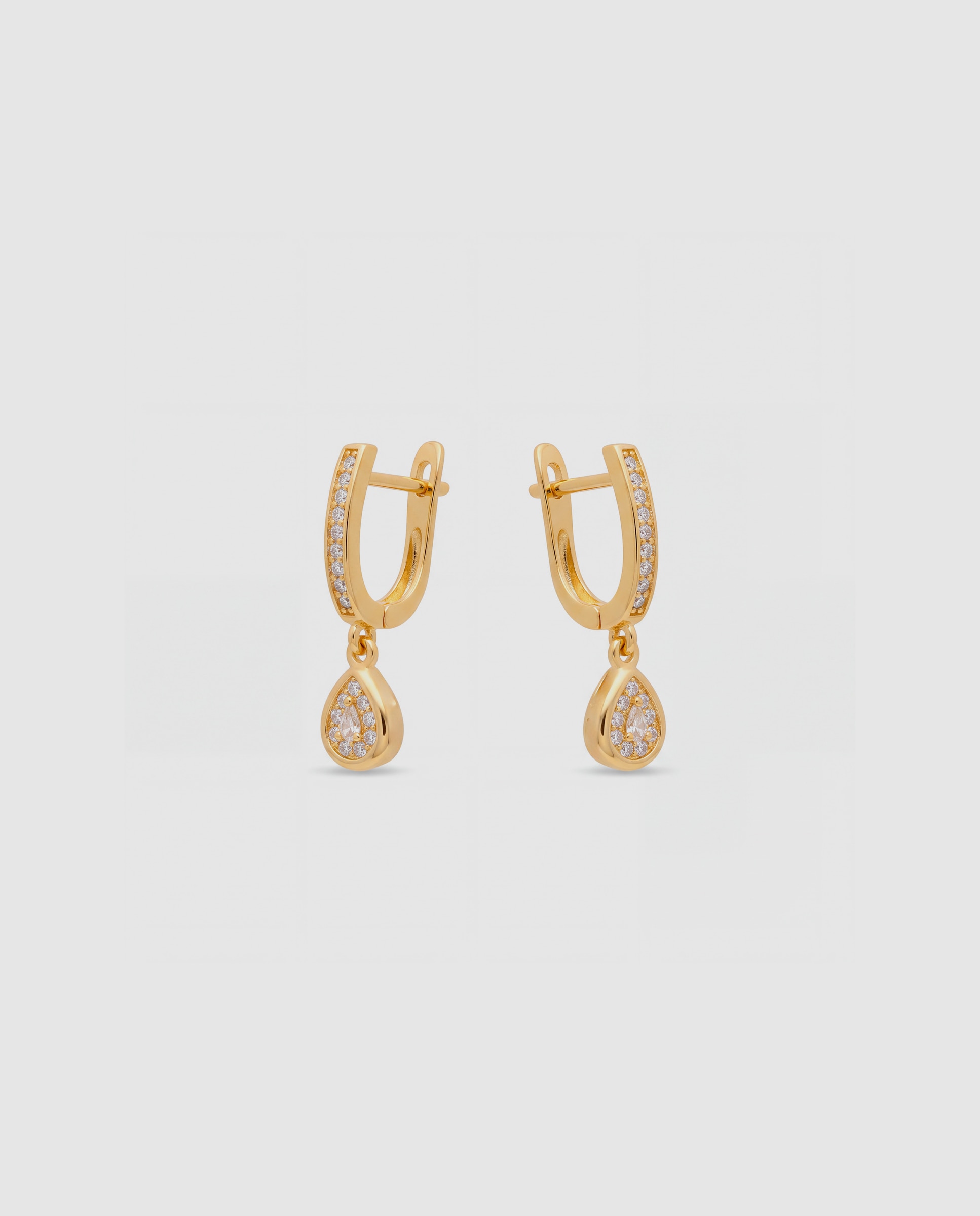 Brincos Basic com Zirconita Brilhante Acabados em Ouro Amarelo de 18k Multicolor-3