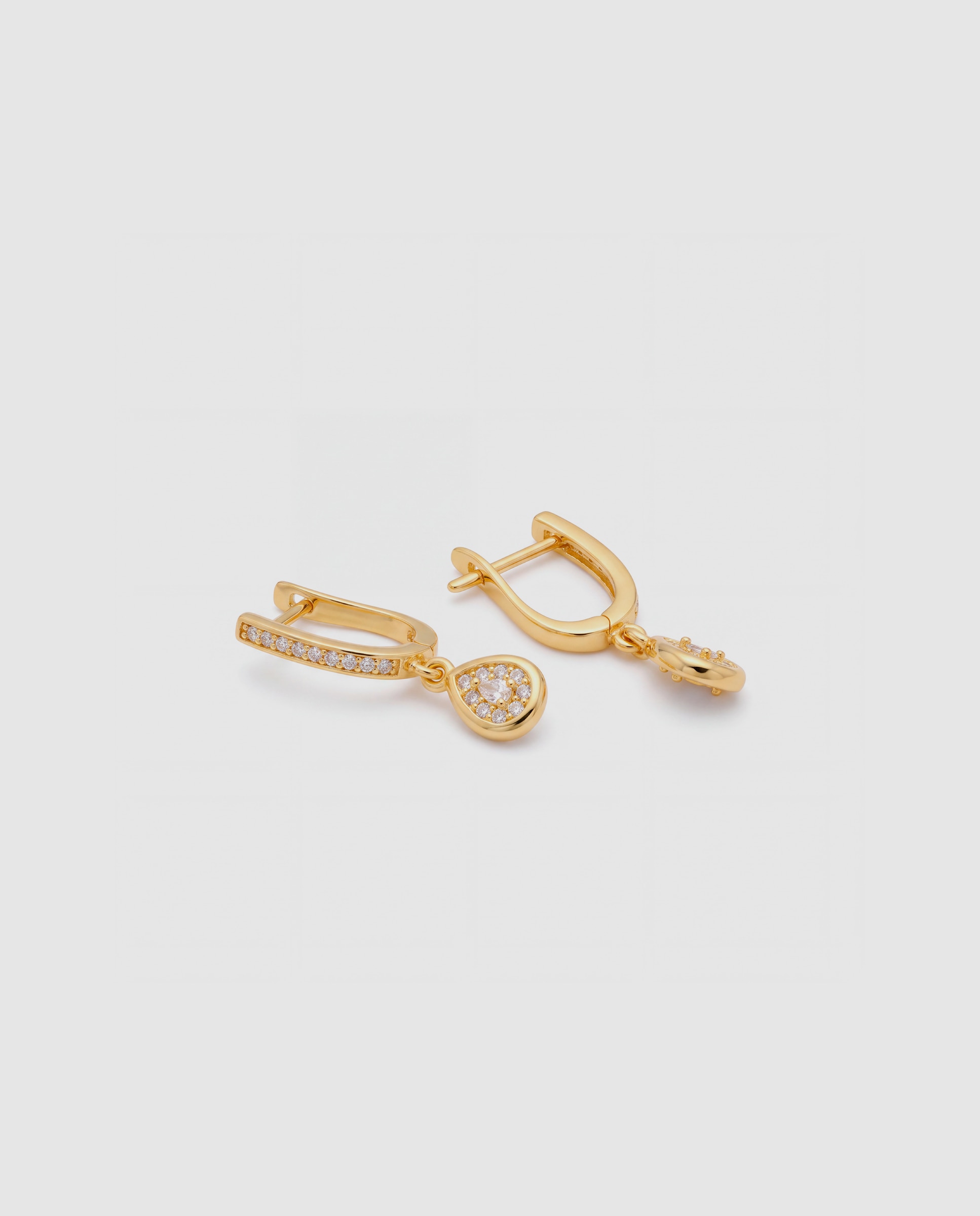 Brincos Basic com Zirconita Brilhante Acabados em Ouro Amarelo de 18k Multicolor-6