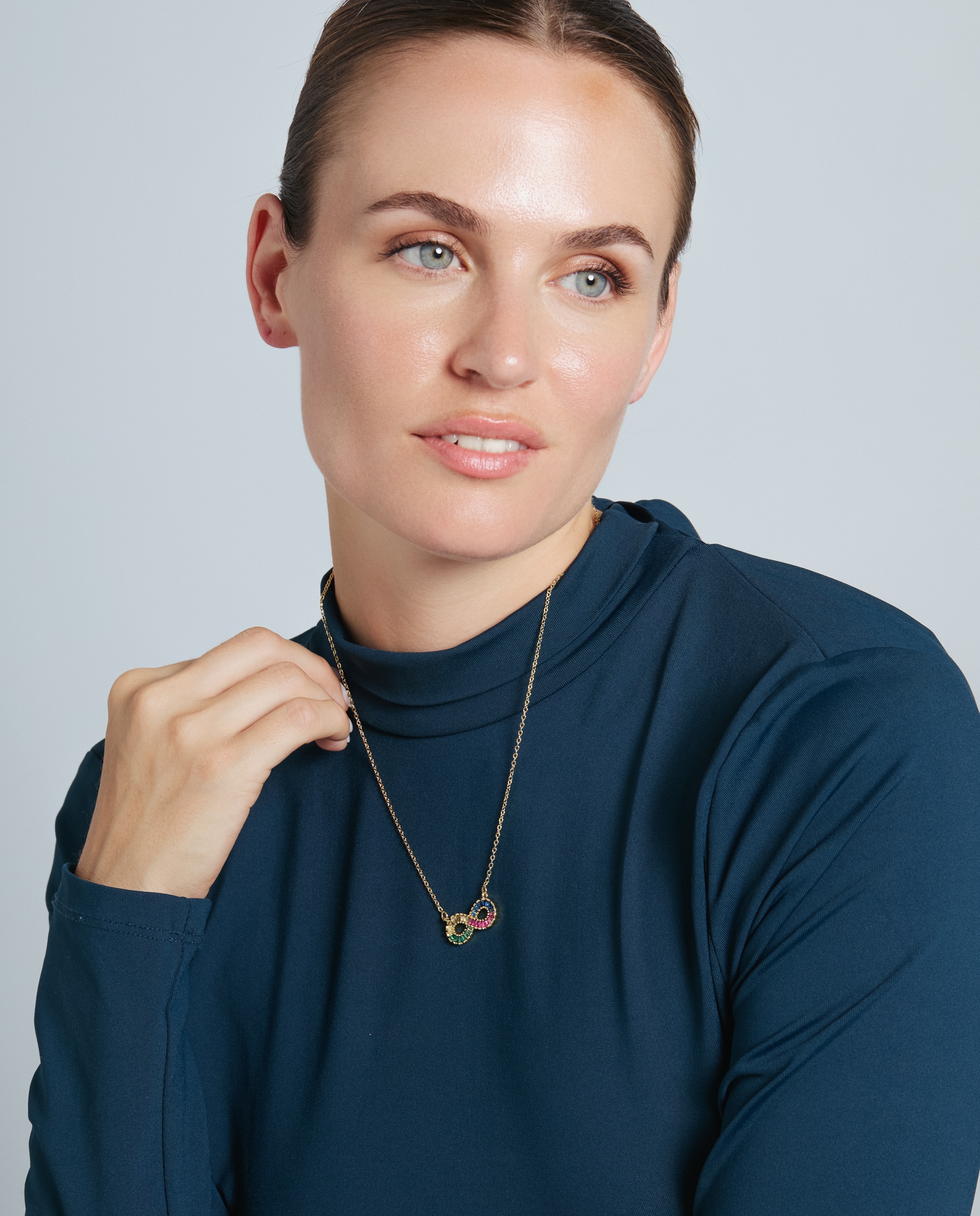 Colar Deluxe com Zirconita Acabado em Ouro Amarelo de 18k Multicolor-2