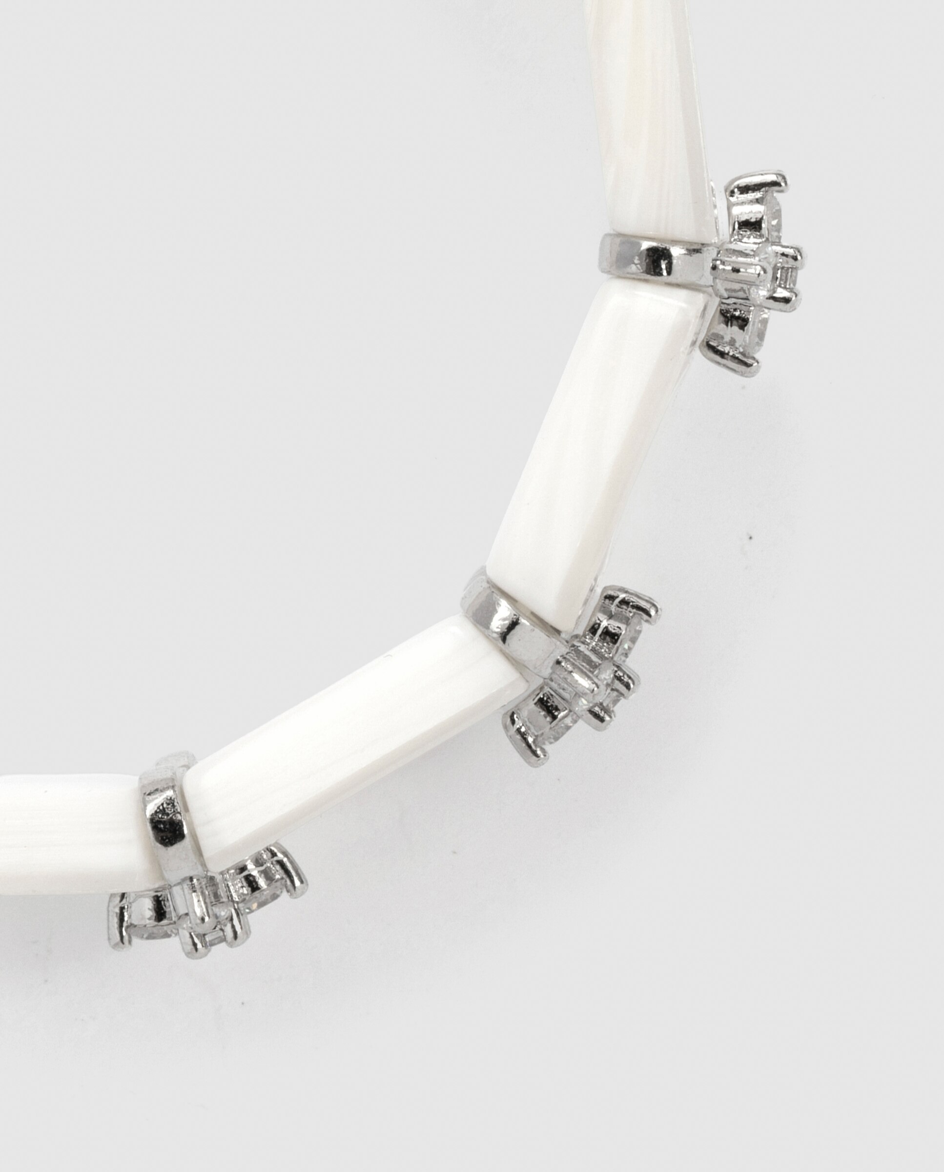 Pulseira Trendy com Madrepérola Acabada em Ródio Branco-6
