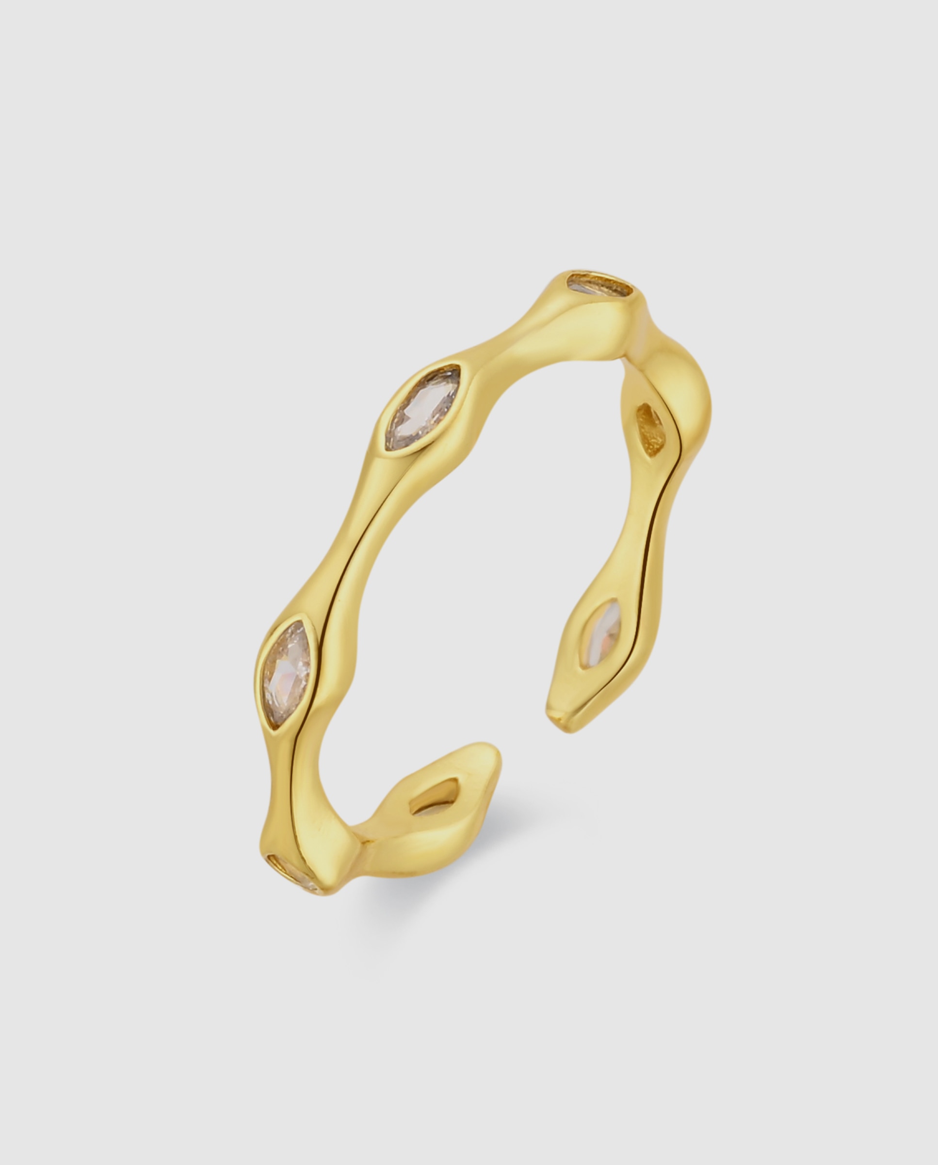 Imagem 0 de Anel Africa com Zirconita Brilhante Acabado em Ouro Amarelo de 18k