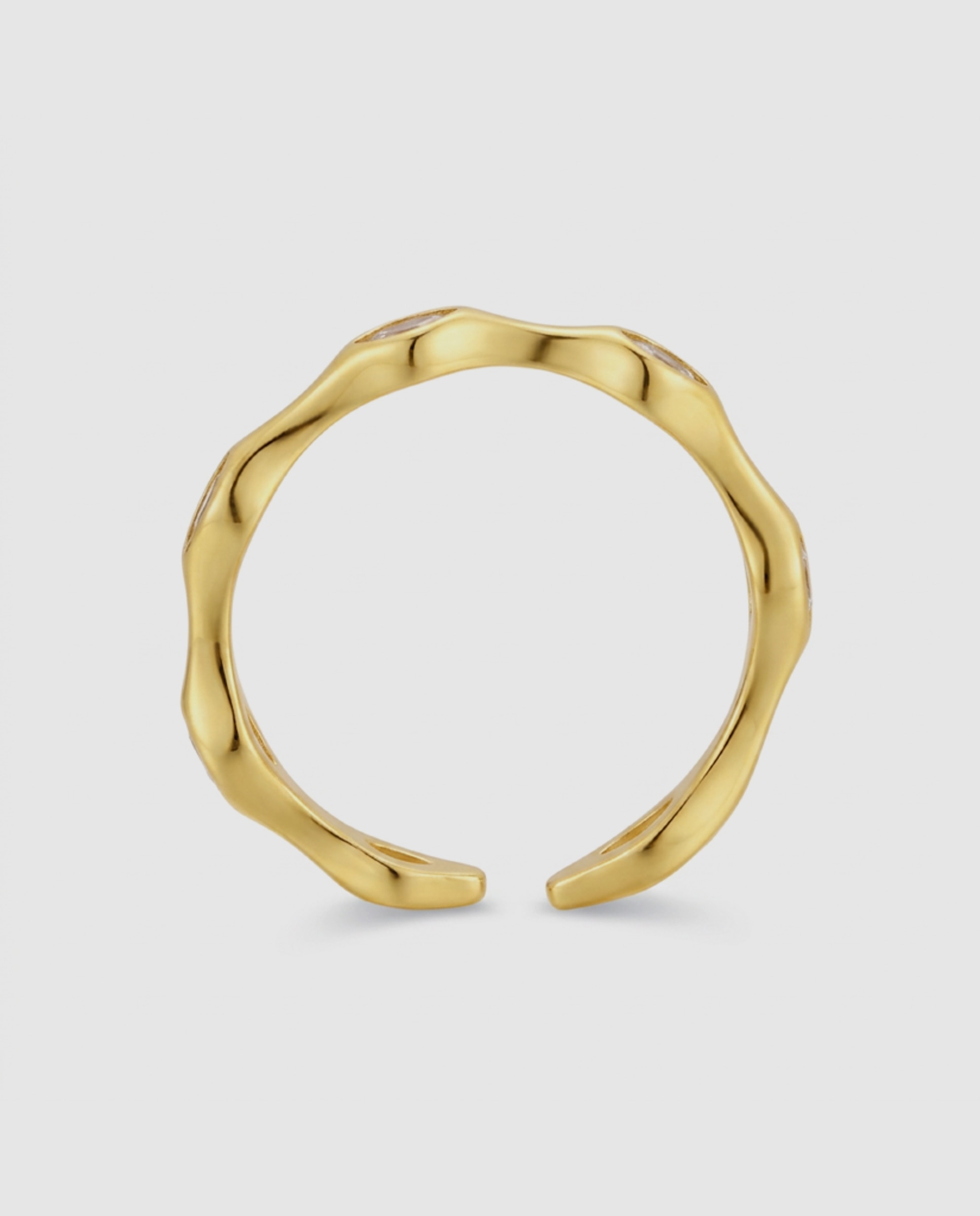 Anel Africa com Zirconita Brilhante Acabado em Ouro Amarelo de 18k Dourado-7
