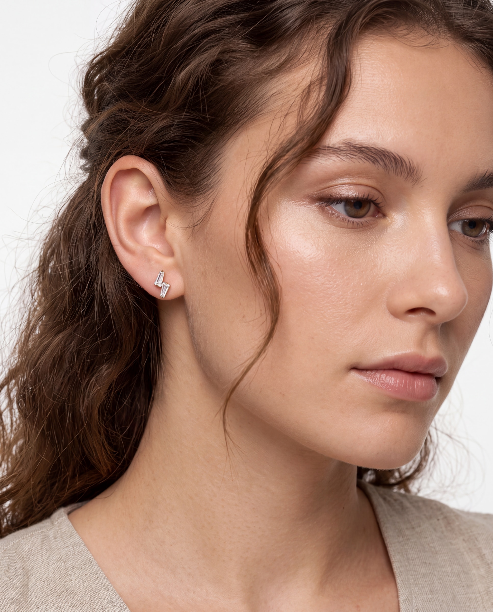 Piercing de Titânio com Zirconita em Acabado em Ouro de 18k Branco-2