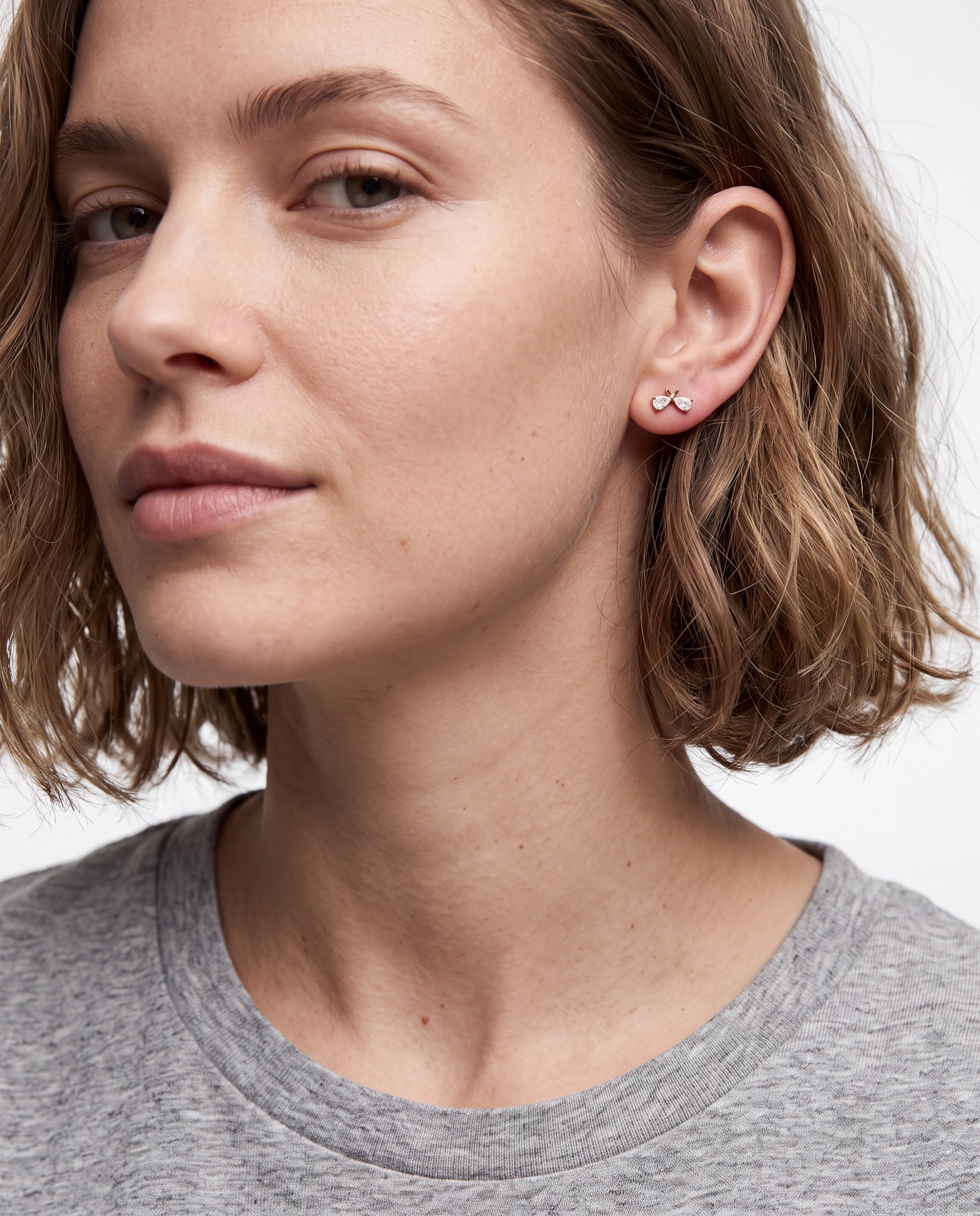 Piercing de Titânio com Zirconita em Acabado em Ouro de 18k Branco-5