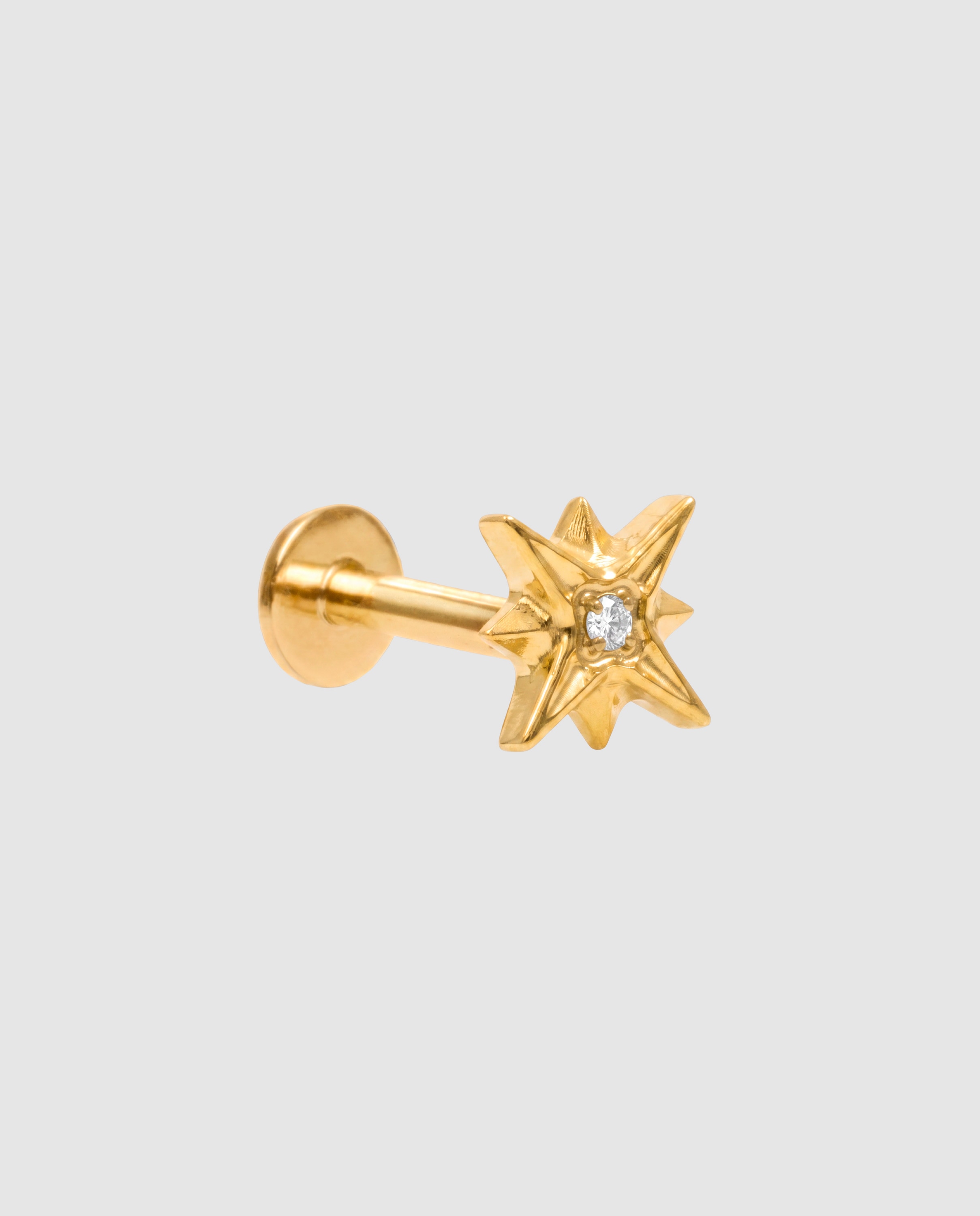 Imagem 0 de Piercing de Titânio com Zirconita em Acabado em Ouro de 18k