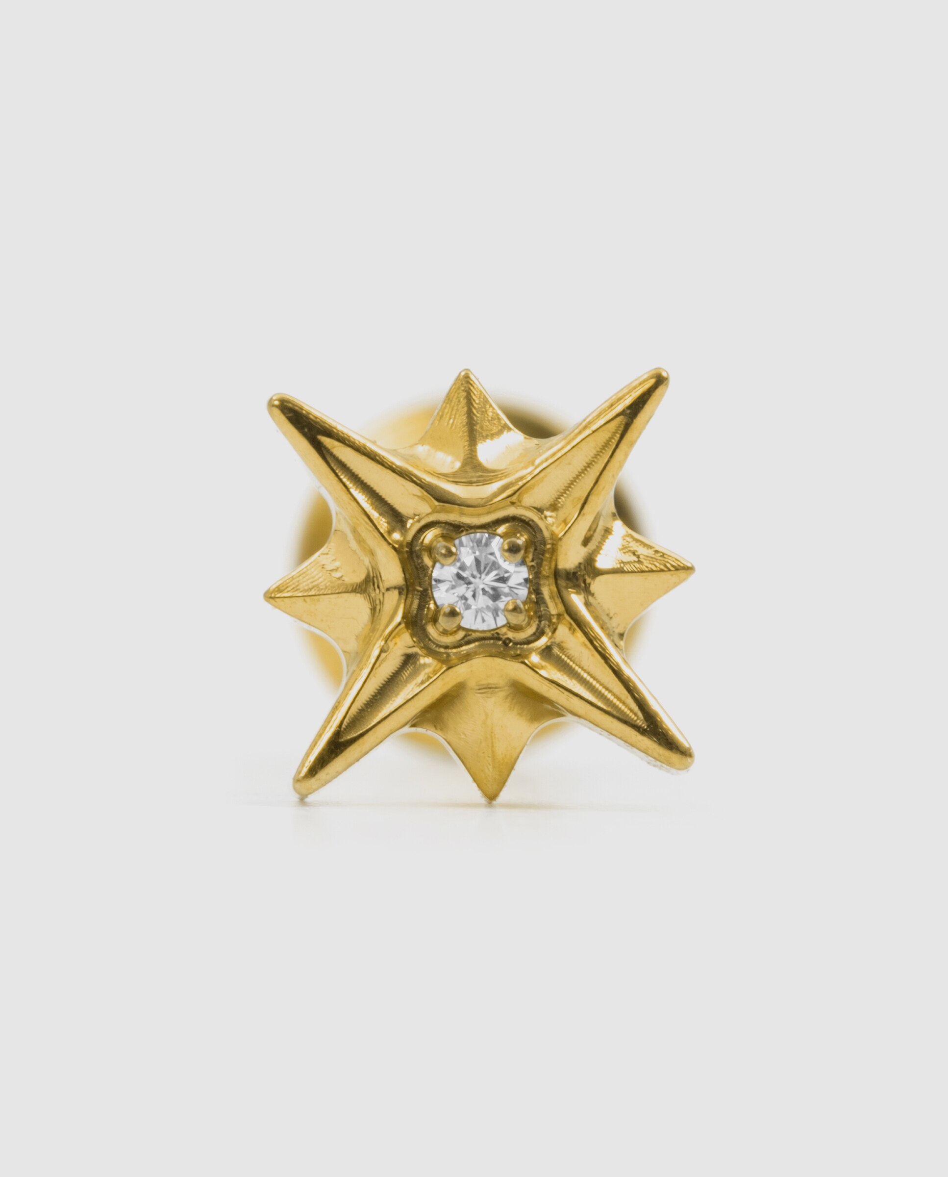 Piercing de Titânio com Zirconita em Acabado em Ouro de 18k Branco-3