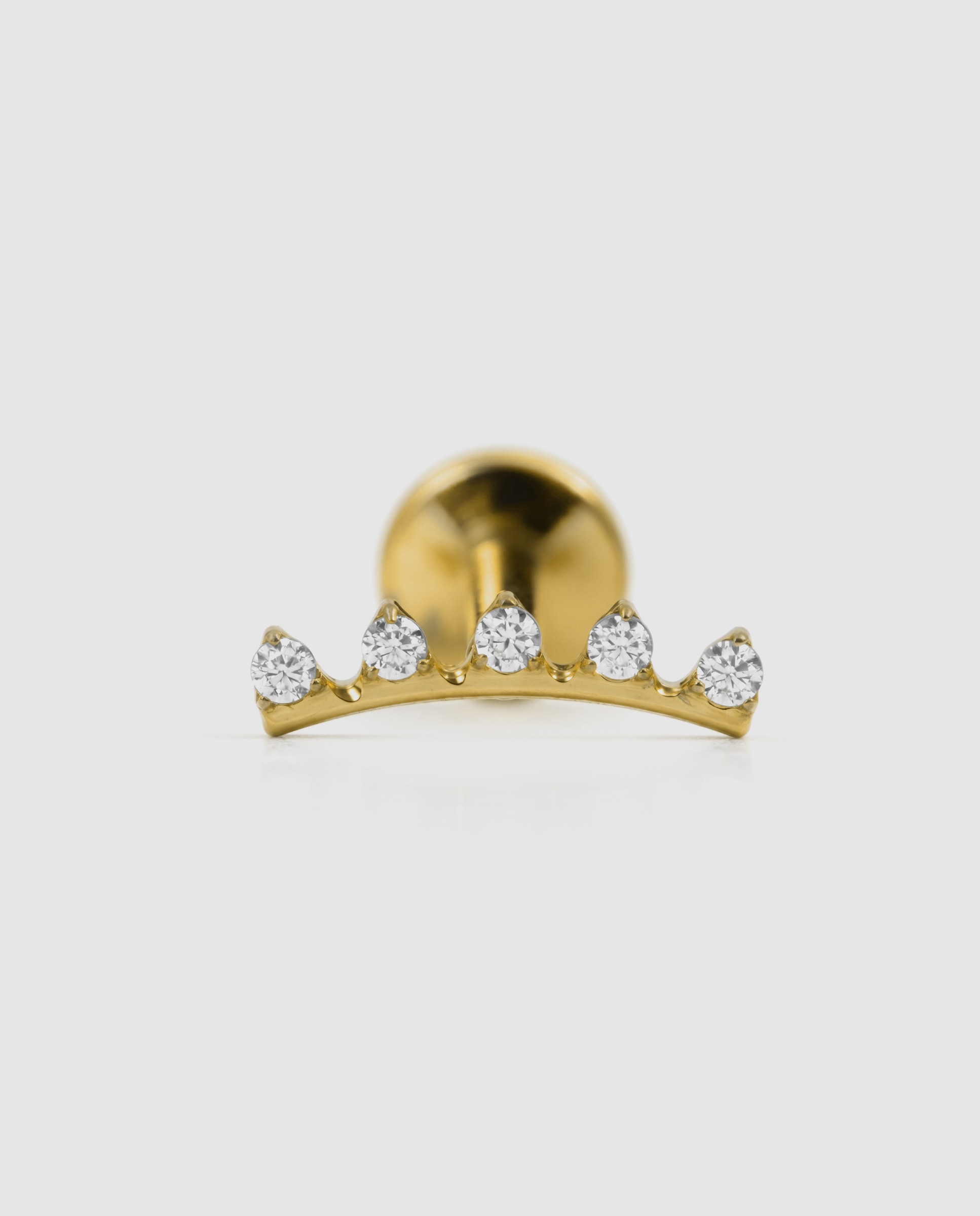 Piercing de Titânio com Zirconita Brilhante e Acabamento em Ouro Amarelo de 18k Branco-3