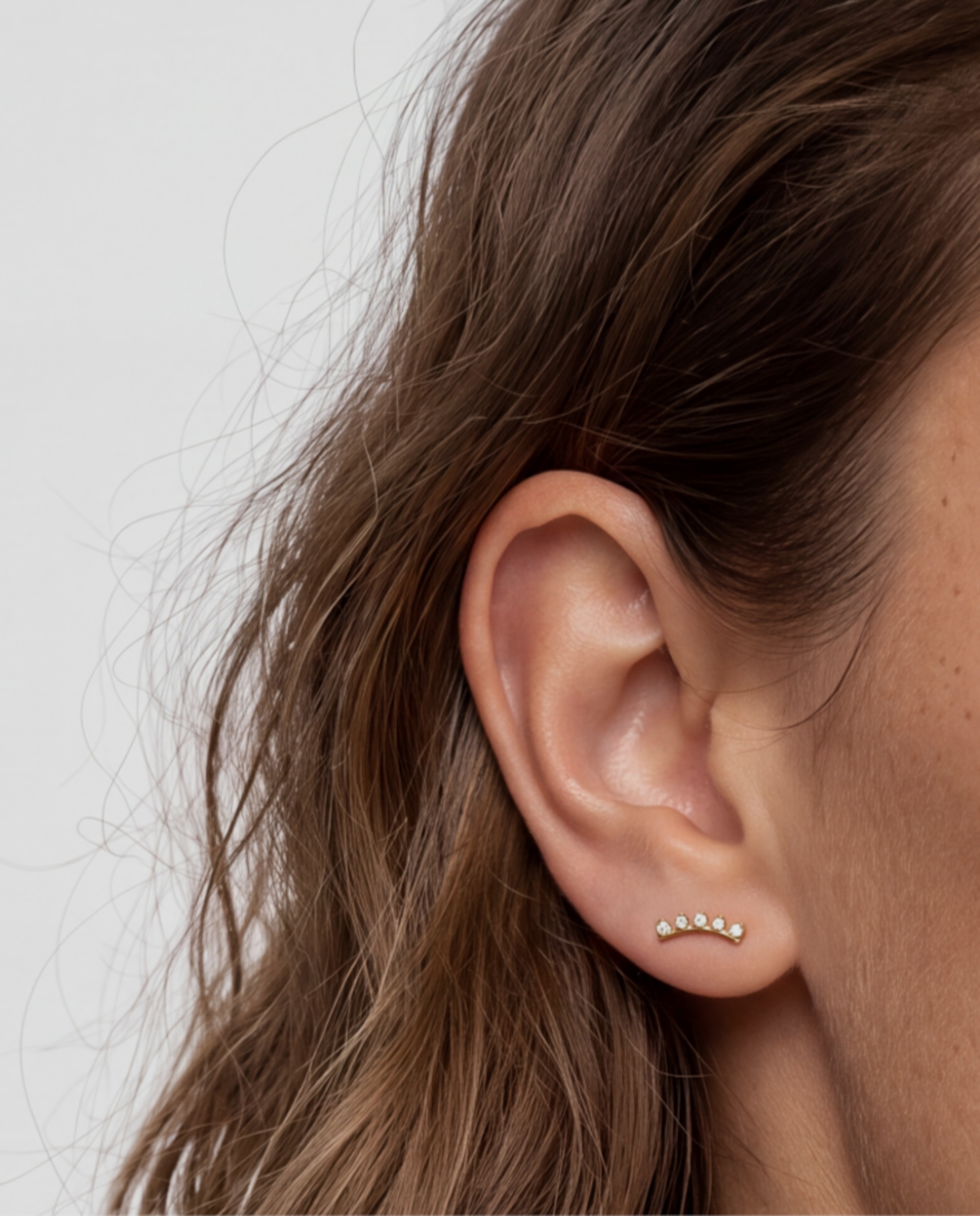 Piercing de Titânio com Zirconita Brilhante e Acabamento em Ouro Amarelo de 18k Branco-4