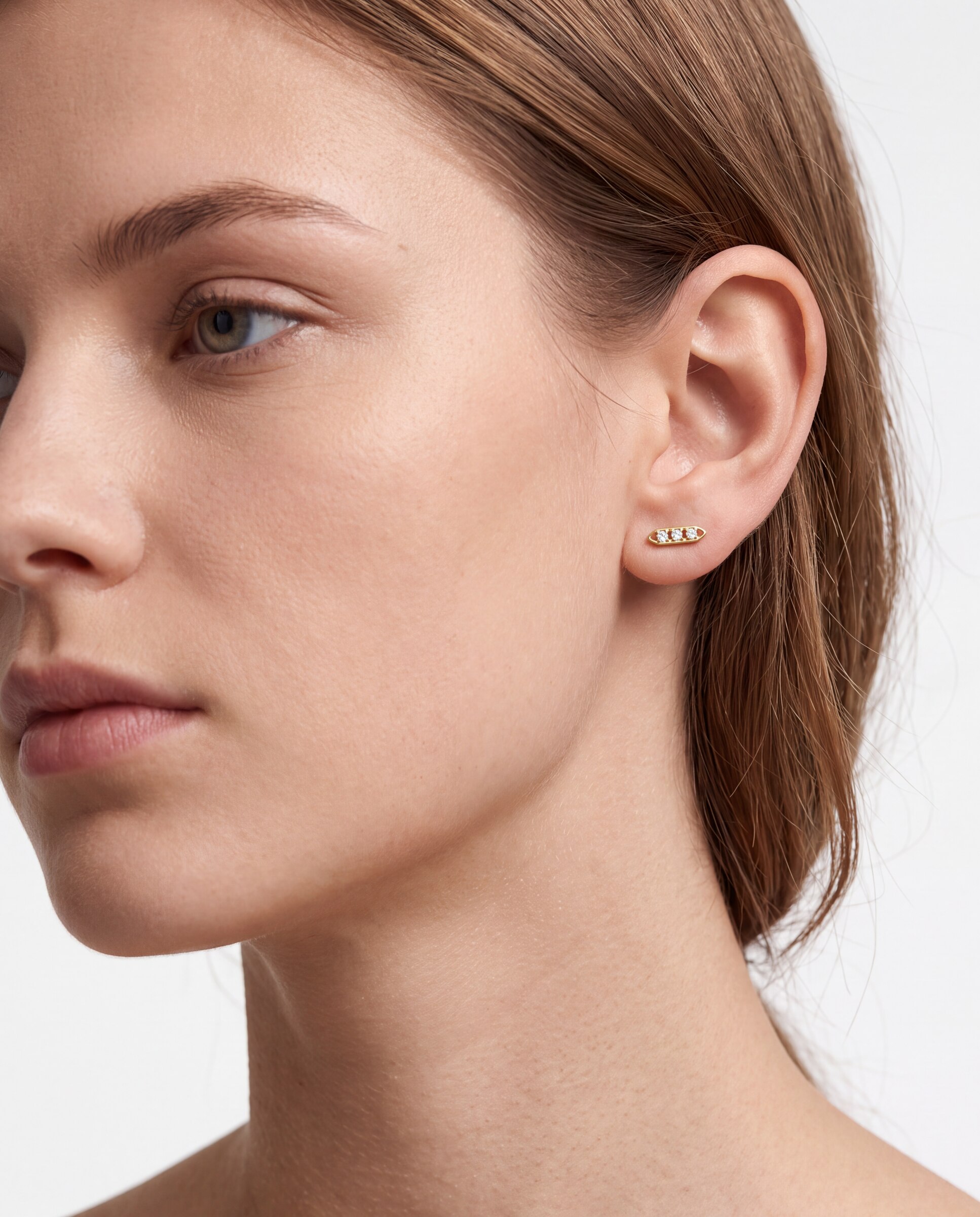 Piercing de Titânio com Zirconita em Acabado em Ouro de 18k Branco-2