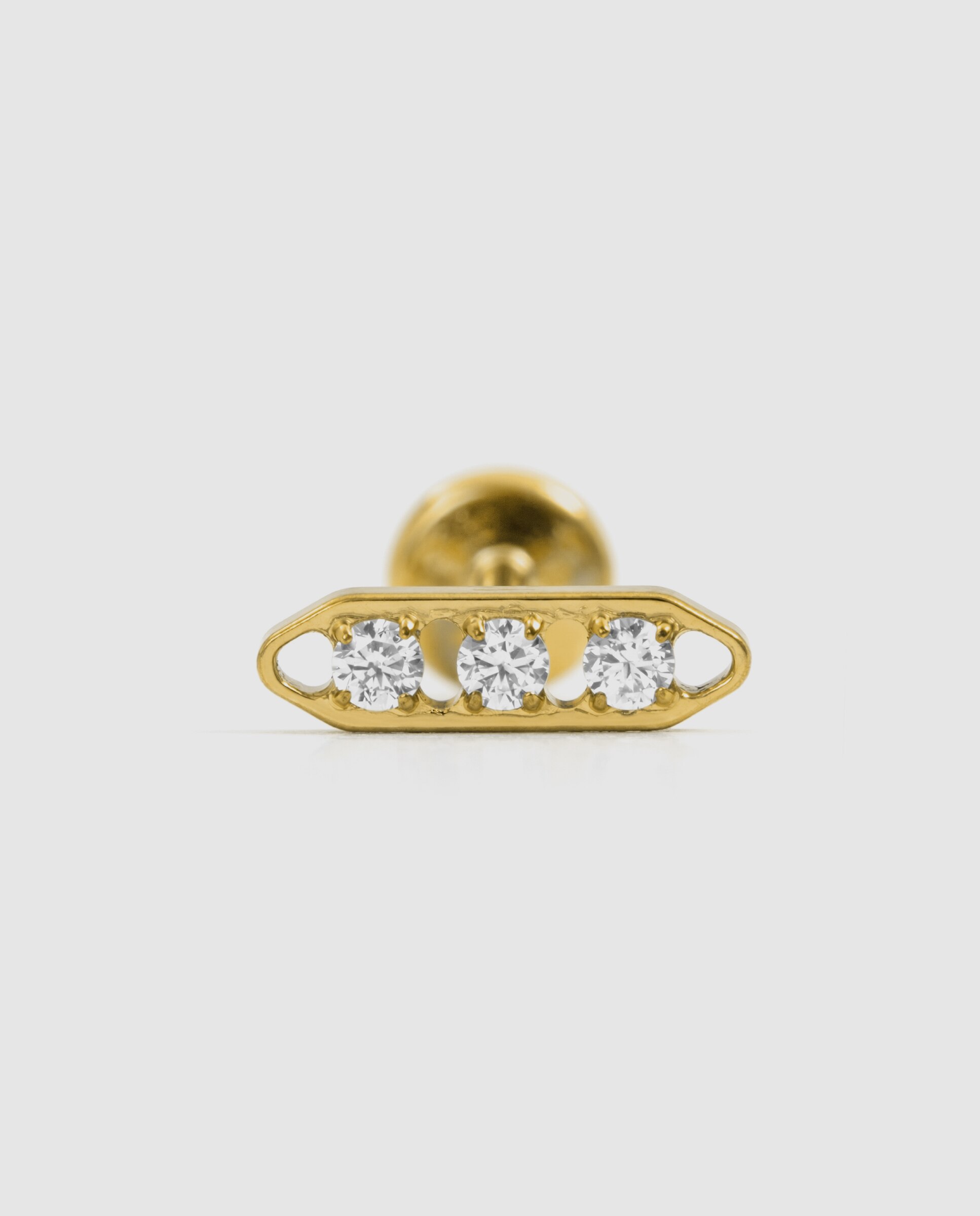 Piercing de Titânio com Zirconita em Acabado em Ouro de 18k Branco-3