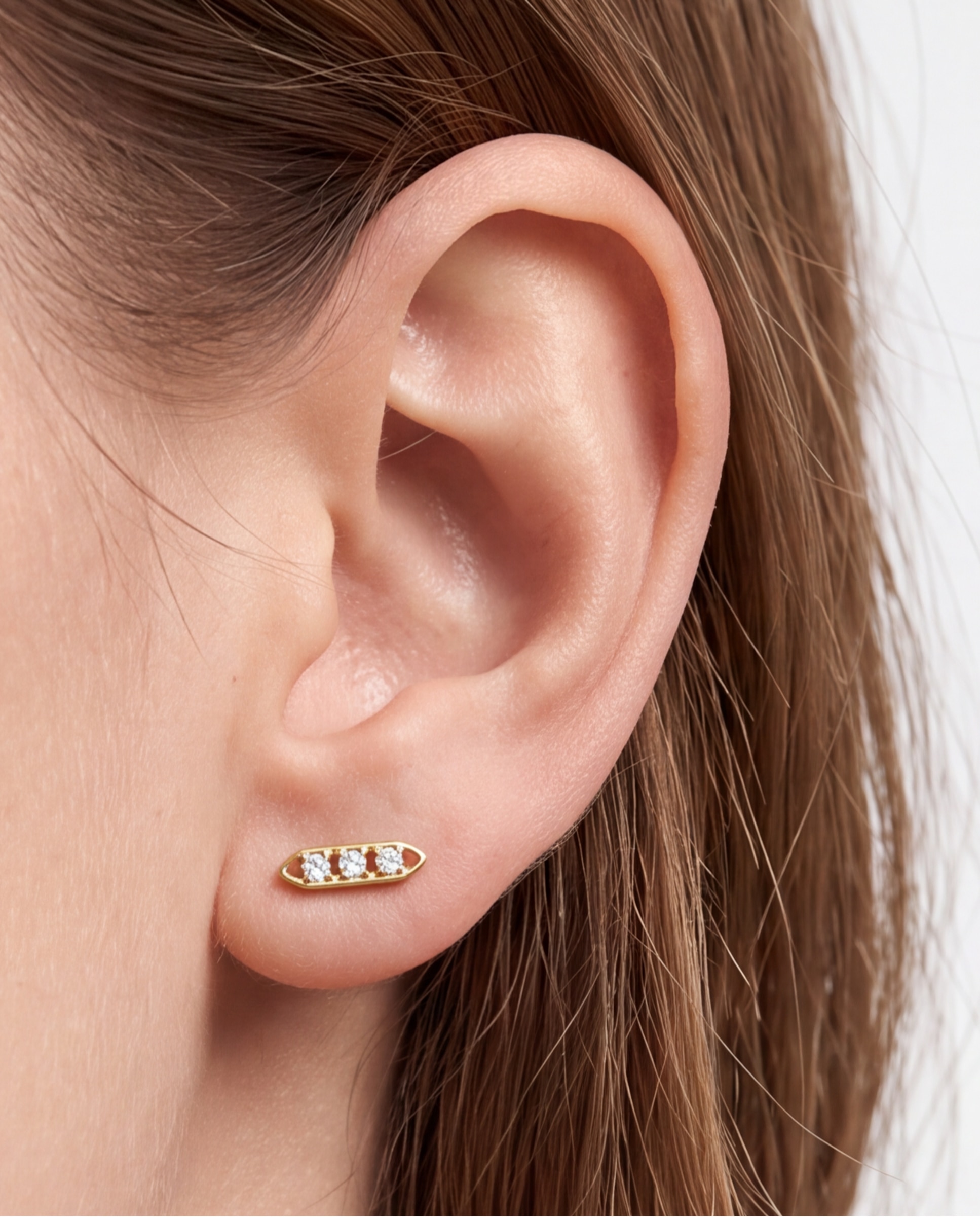 Piercing de Titânio com Zirconita em Acabado em Ouro de 18k Branco-4