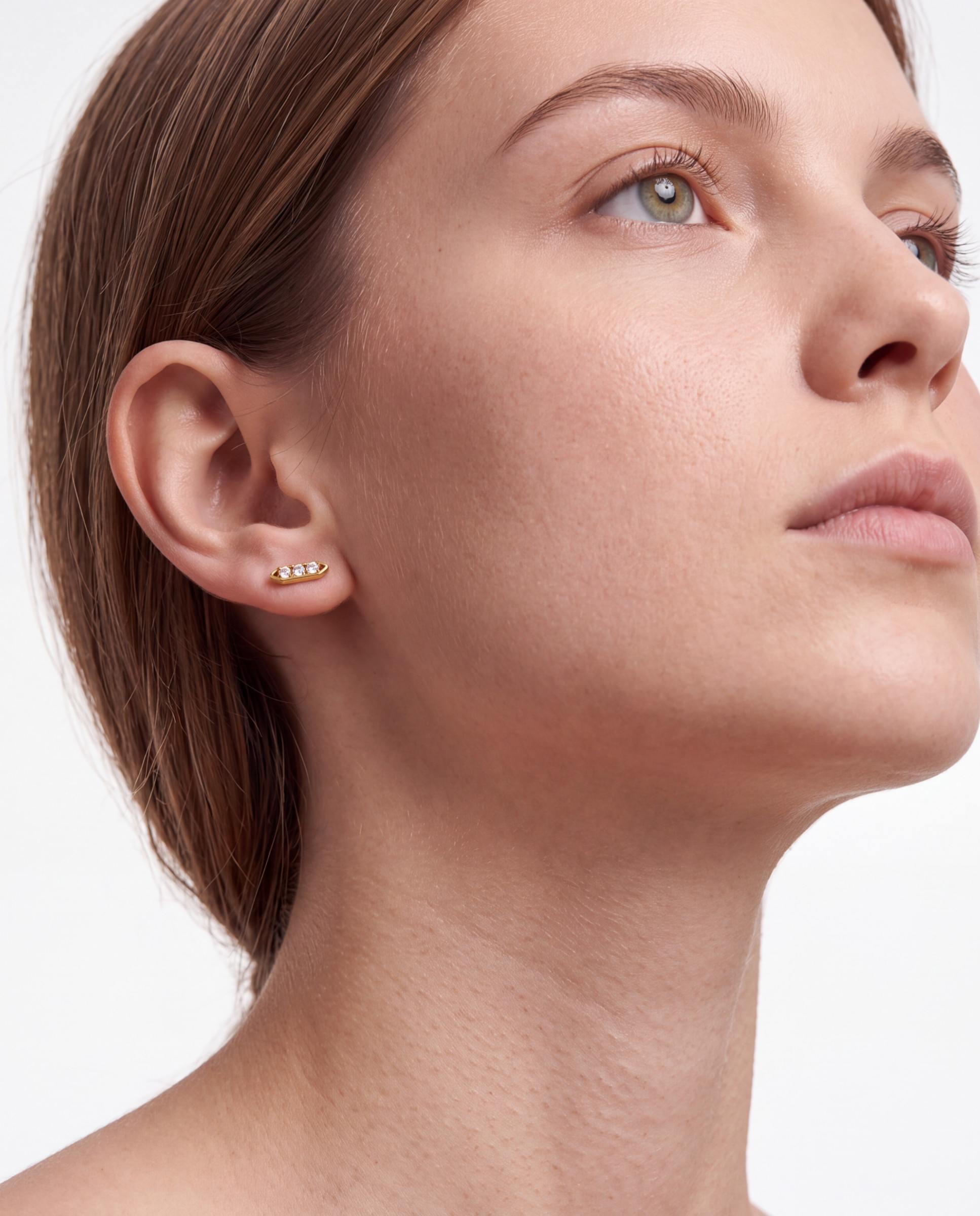 Piercing de Titânio com Zirconita em Acabado em Ouro de 18k Branco-5