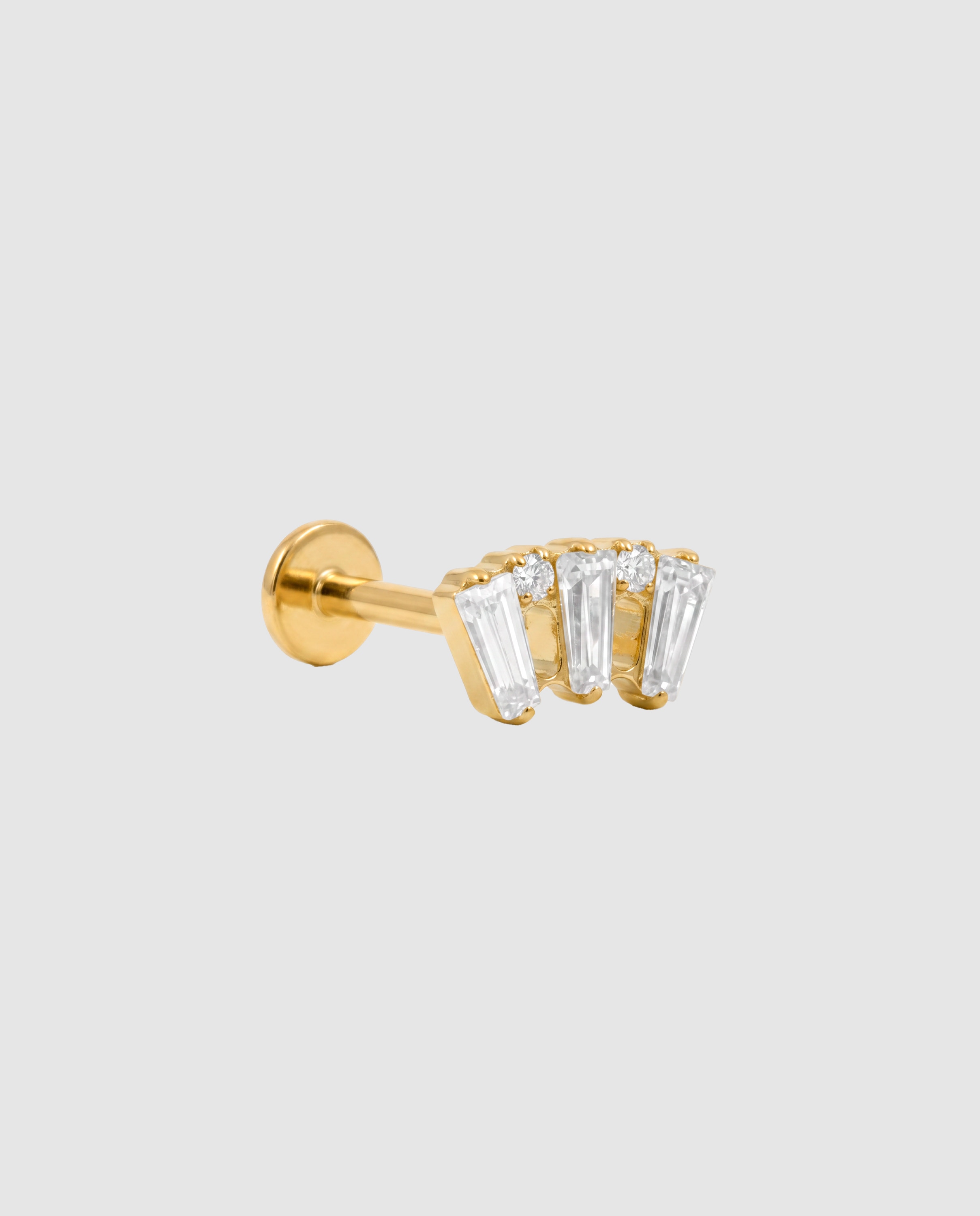 Imagem 0 de Piercing de Titânio com Zirconita Brilhante e Acabamento em Ouro Amarelo de 18k