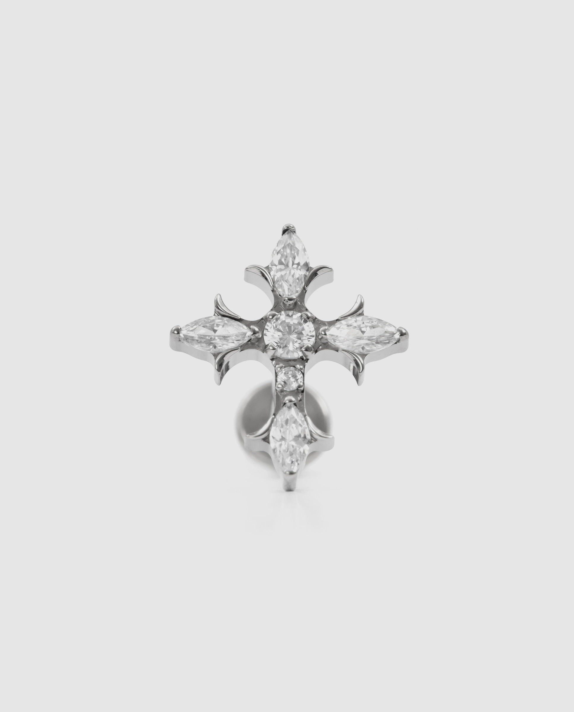 Piercing de Titânio com Zirconita e Acabamento em Ródio Branco-3