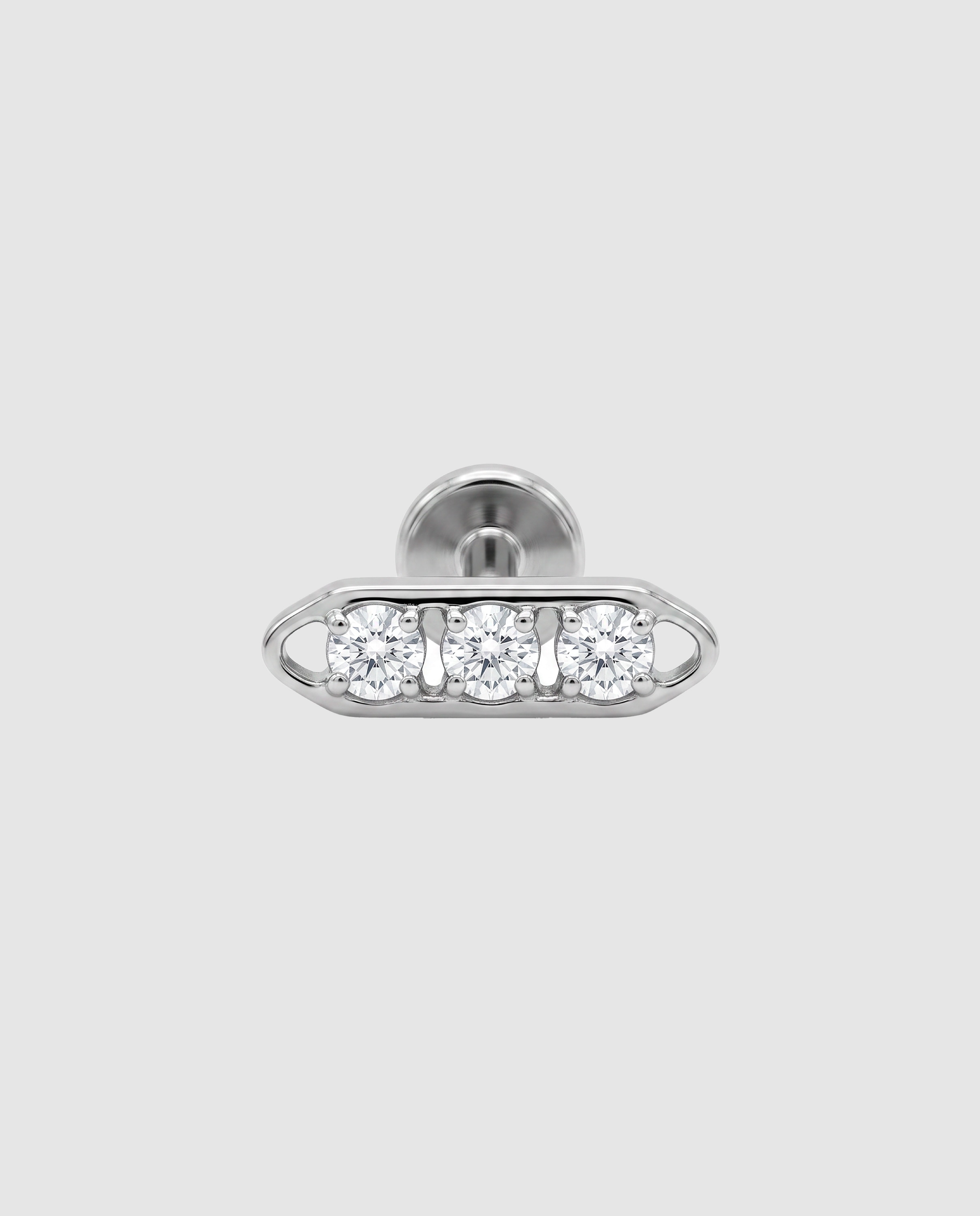 Piercing de Titânio com Zirconita e Acabamento em Ródio Branco-3