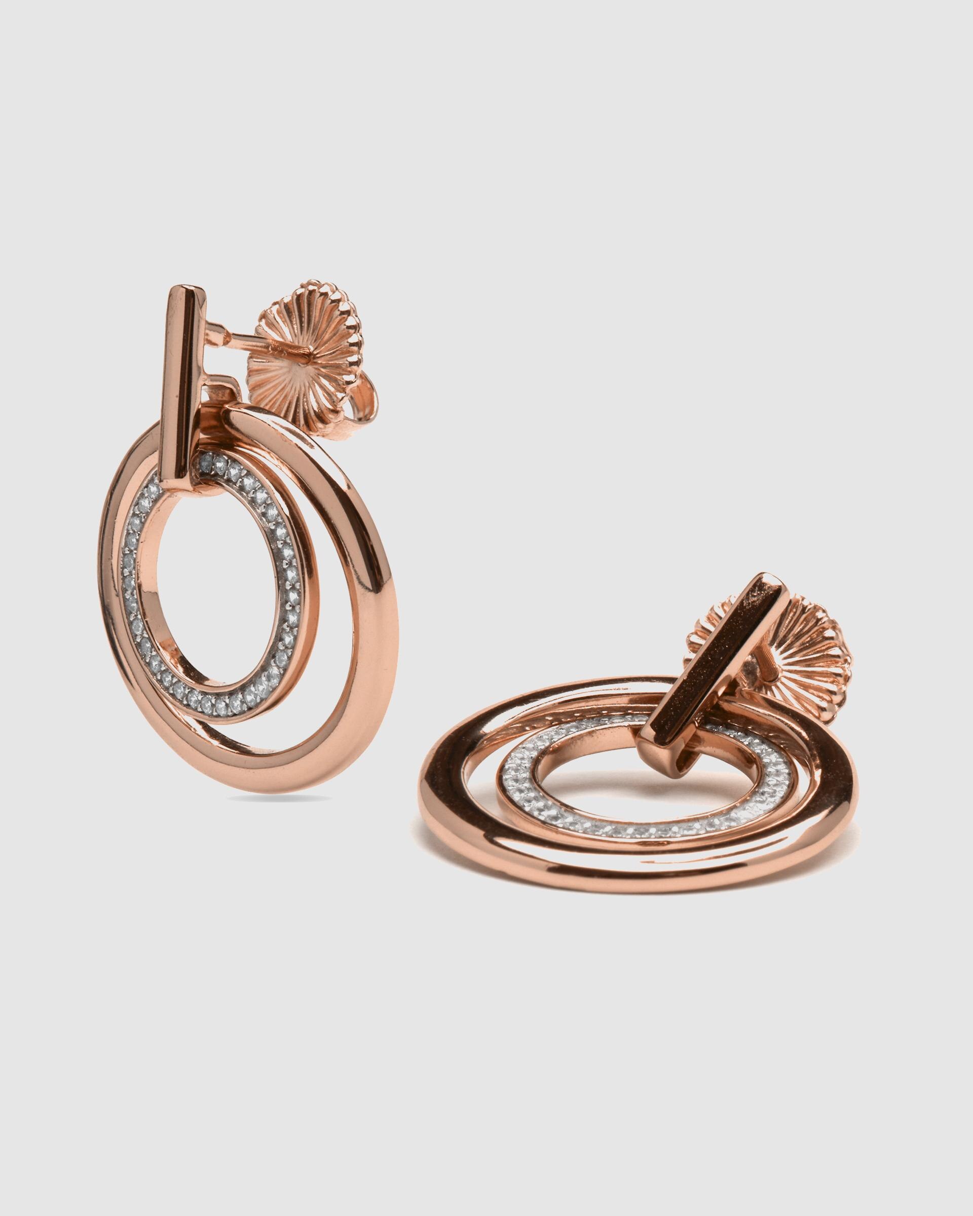 Brincos de Argola Momentos para Brilhar de Prata de Lei 925 com Acabamento em Ródio e Zirconita Brilhante Branco-5