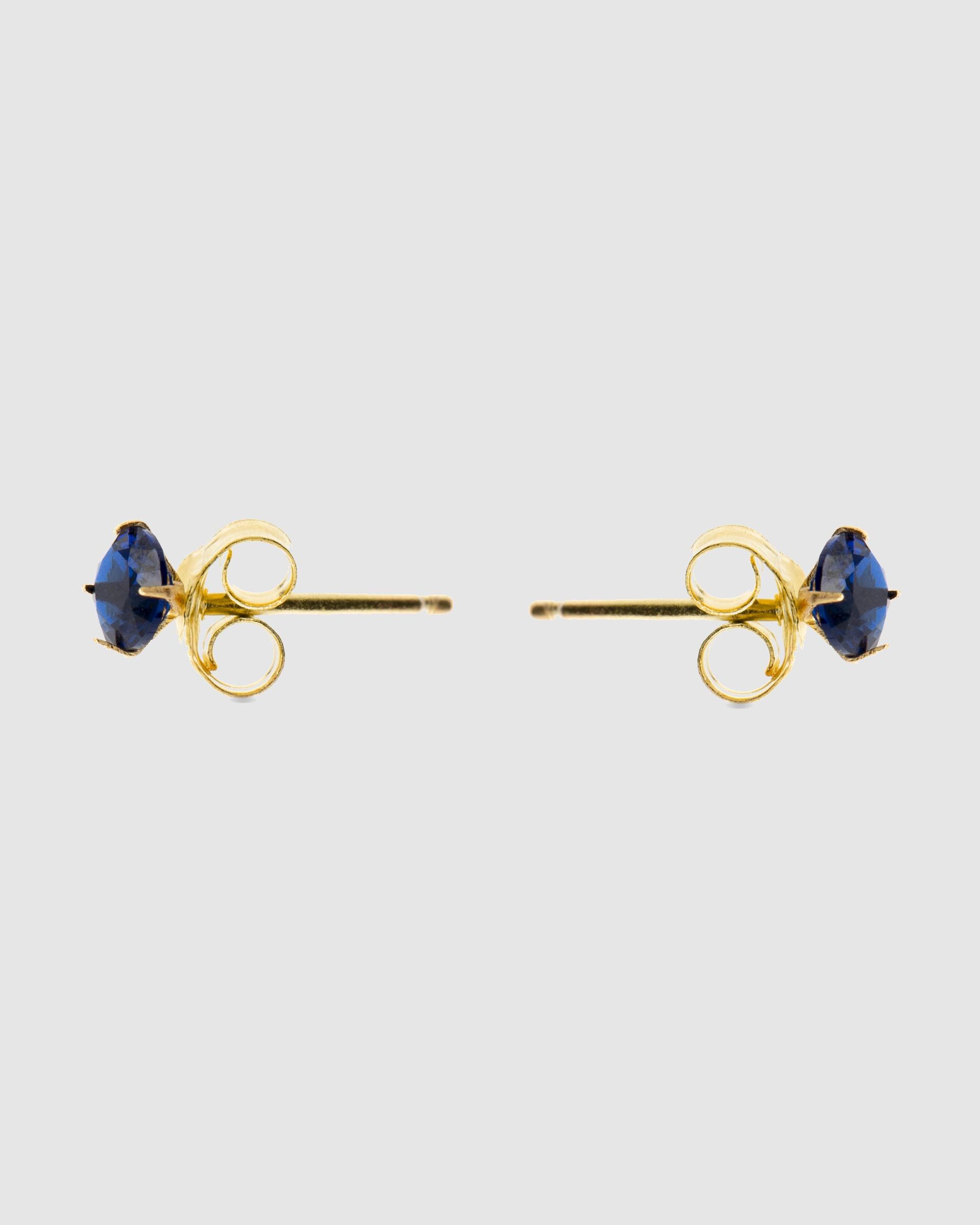 Brincos África Moda de Prata de Lei 925 com Acabamentos em Ouro Amarelo de 18 Quilates Azul-marinho-3