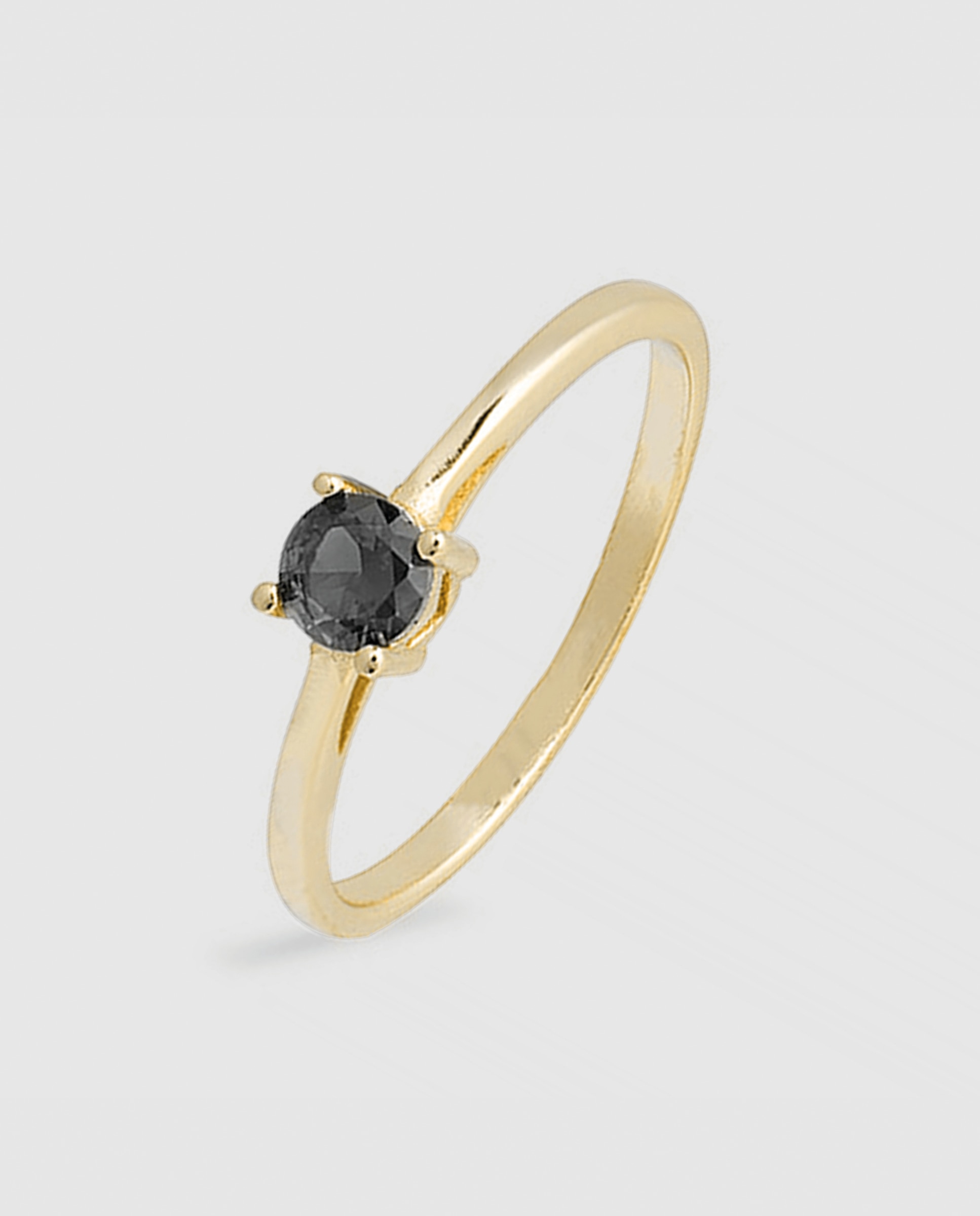 Anel África Moda de Prata de Lei 925 com Acabamento em Ouro Amarelo de 18 Quilates com Zirconita Onix Ouro / Prata-1