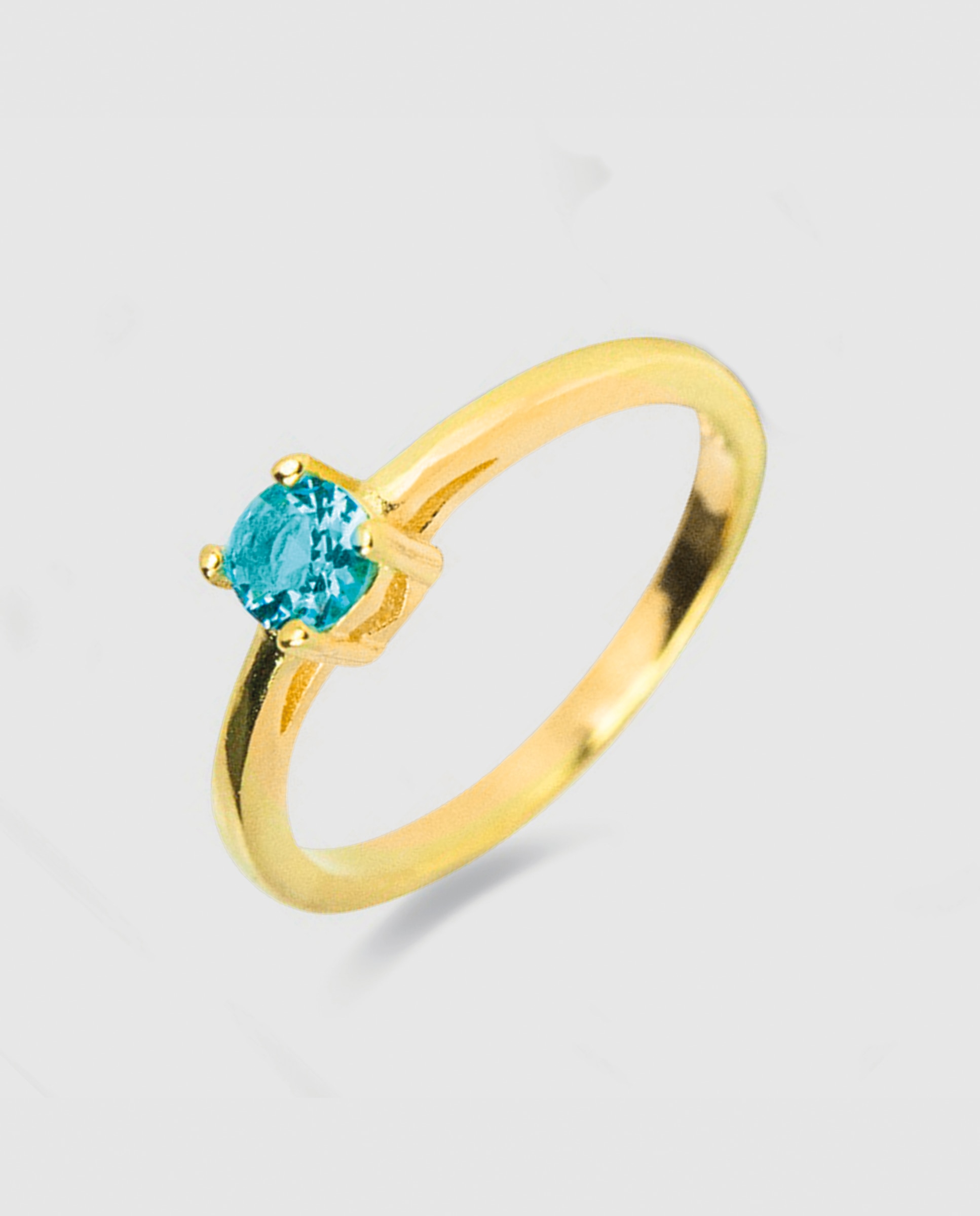 Anel África Moda de Prata de Lei 925 com Acabamento em Ouro Amarelo de 18 Quilates com Quartzo Hidrotermal e Topázio Azul Verde-1
