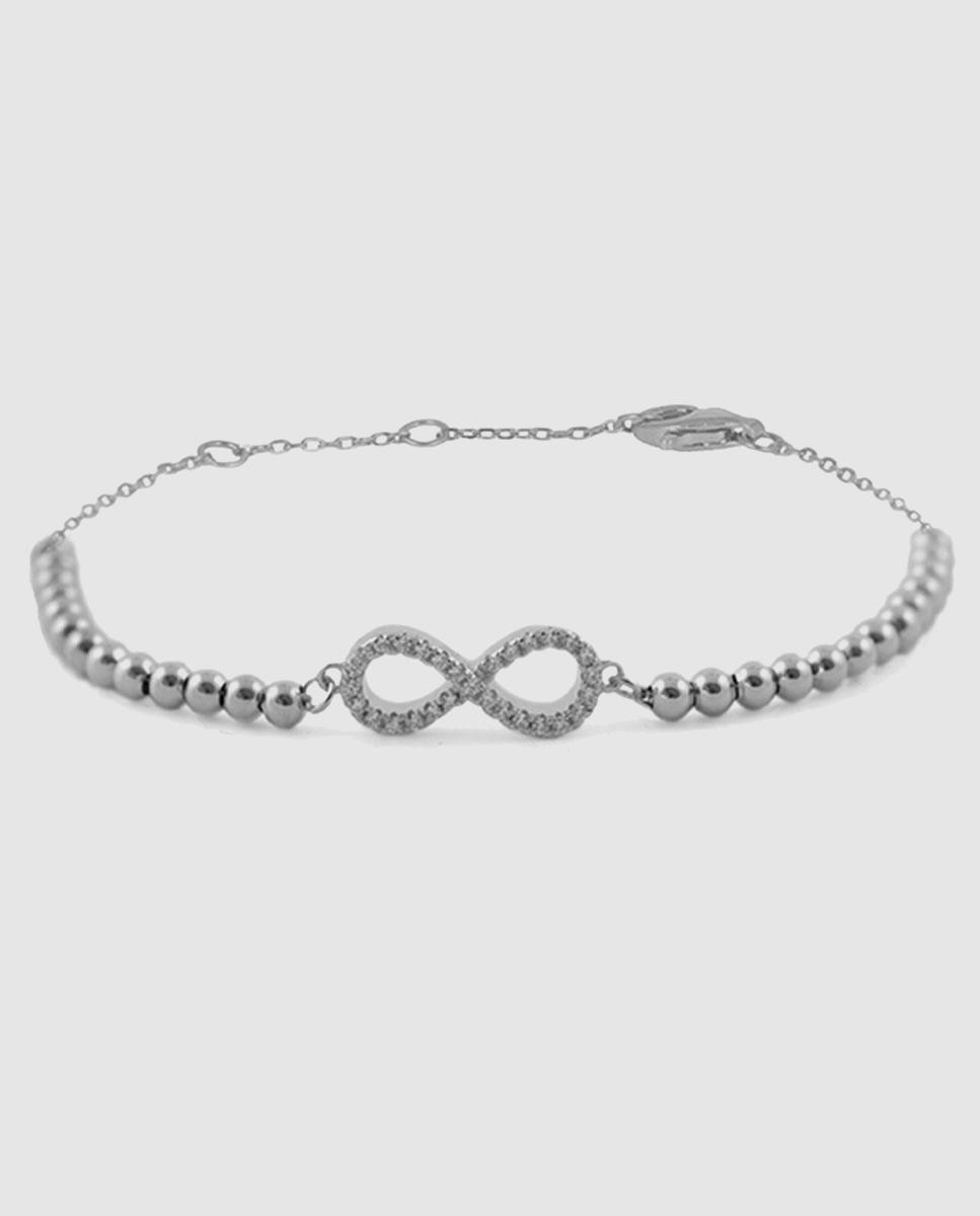 Pulseira de Corrente Pide Un Deseo de Prata de Lei 925 com Acabamento em Ródio e Zirconita Brilhante Prata-1