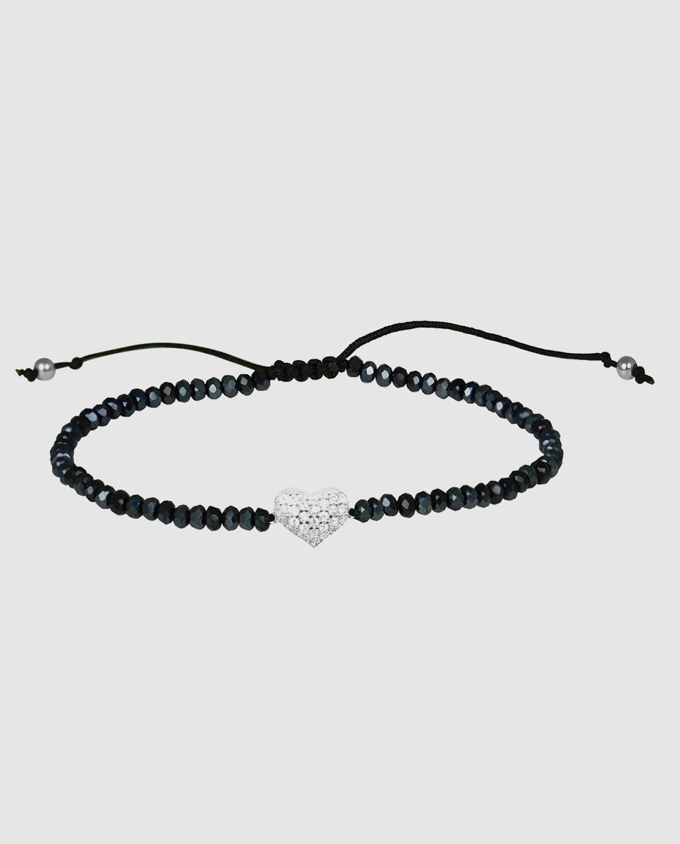 Pulseira de Cordão e Fio Pide Un Deseo de Prata de Lei 925 Acabada em Ródio com Zirconita Brilhante Prata-1