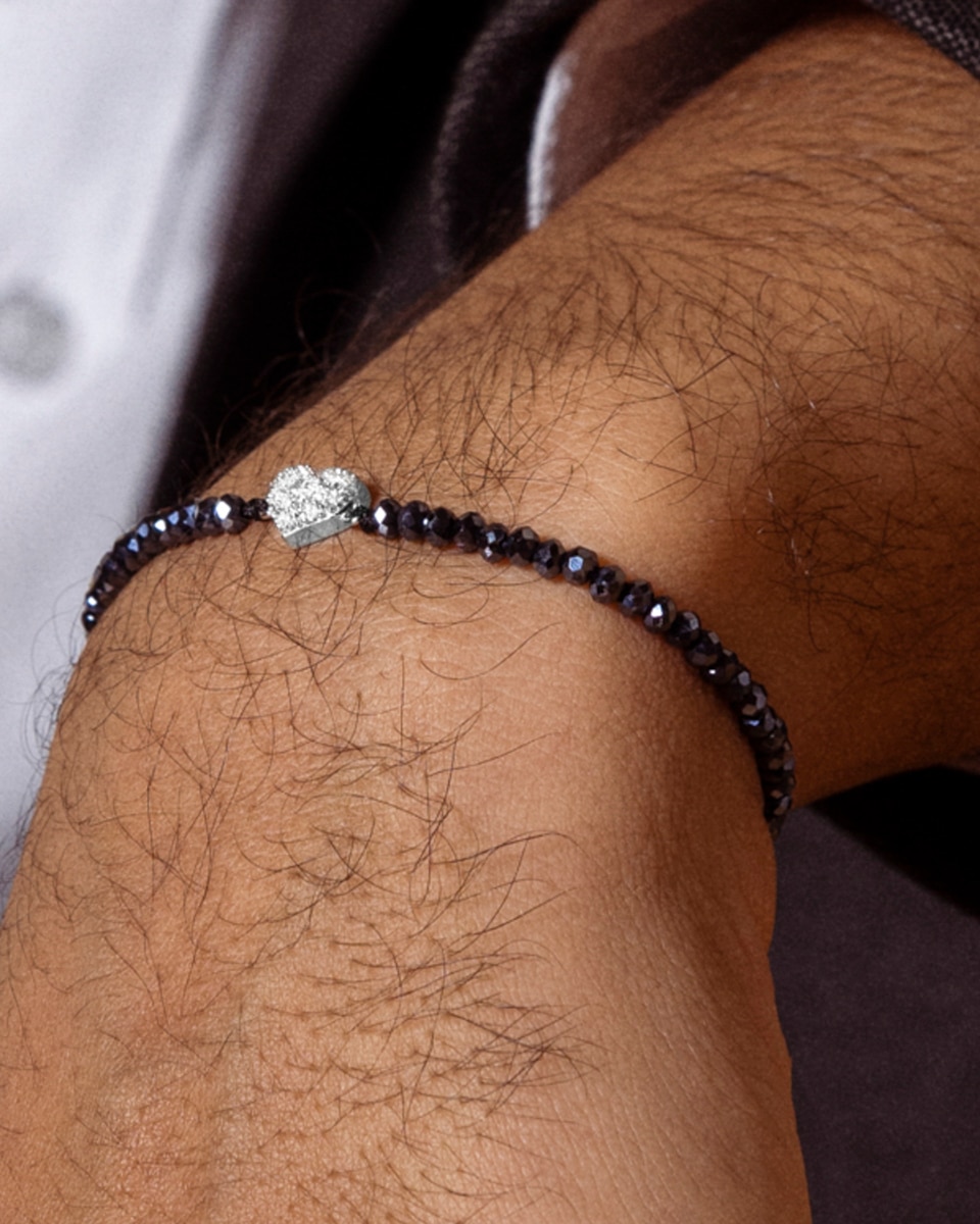 Pulseira de Cordão e Fio Pide Un Deseo de Prata de Lei 925 Acabada em Ródio com Zirconita Brilhante Prata-3