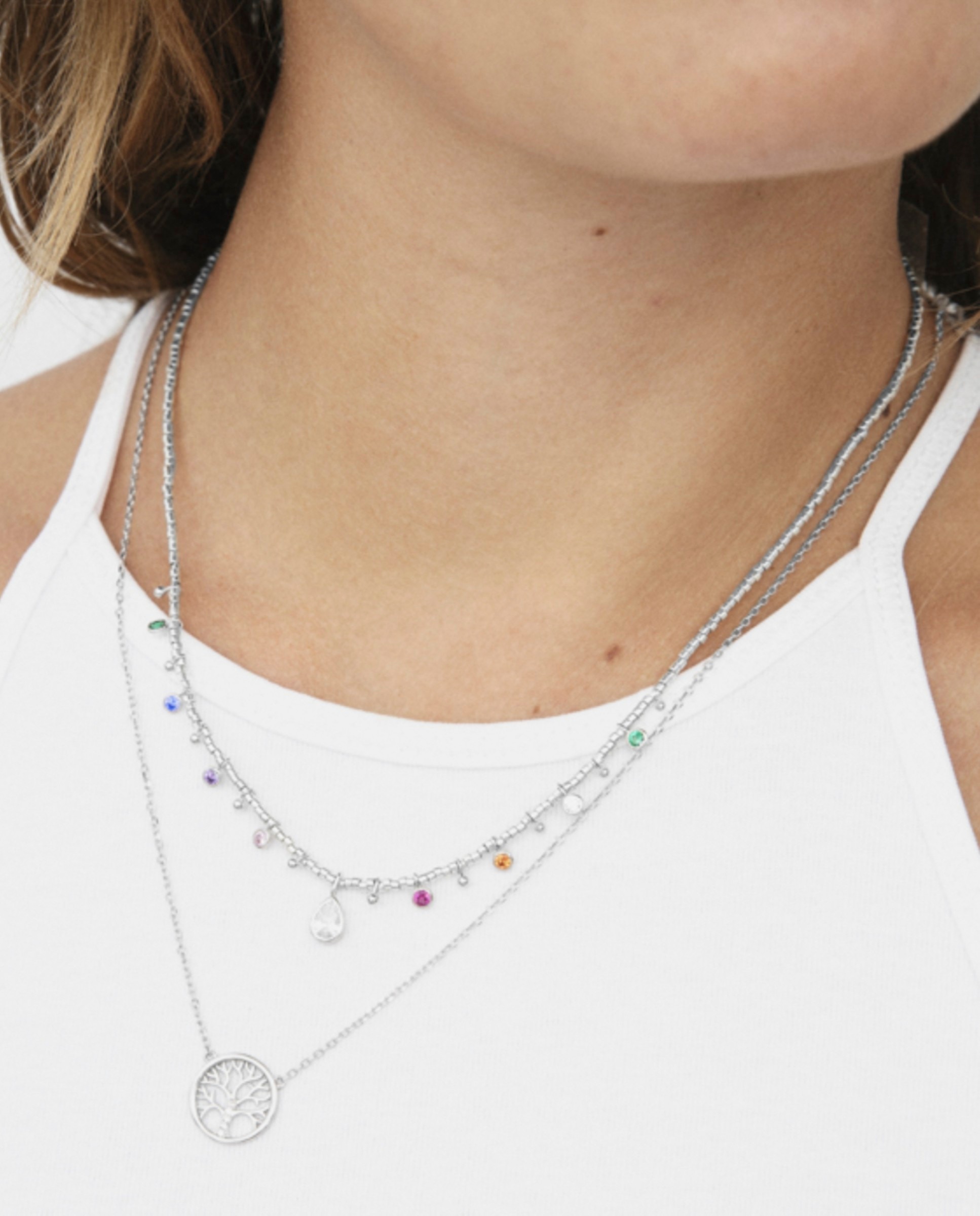 Colar Pide Un Deseo de Prata de Lei 925 com Acabamento em Ródio e Zirconita Brilhante Branco-2