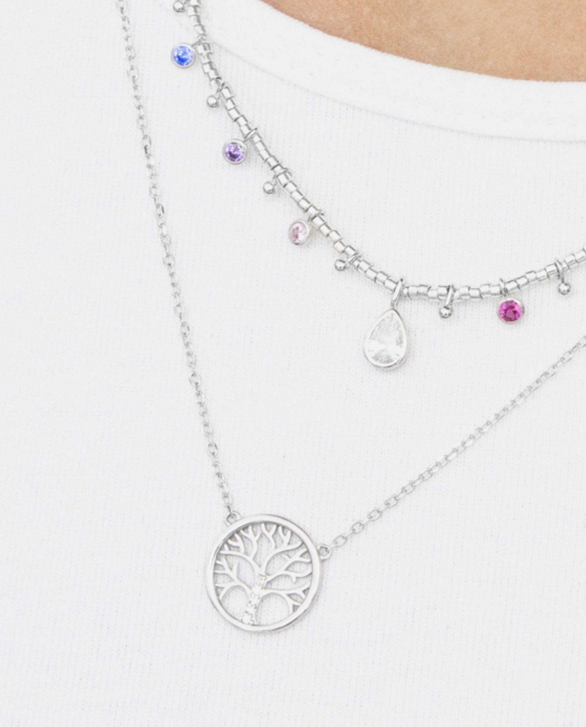 Colar Pide Un Deseo de Prata de Lei 925 com Acabamento em Ródio e Zirconita Brilhante Branco-3