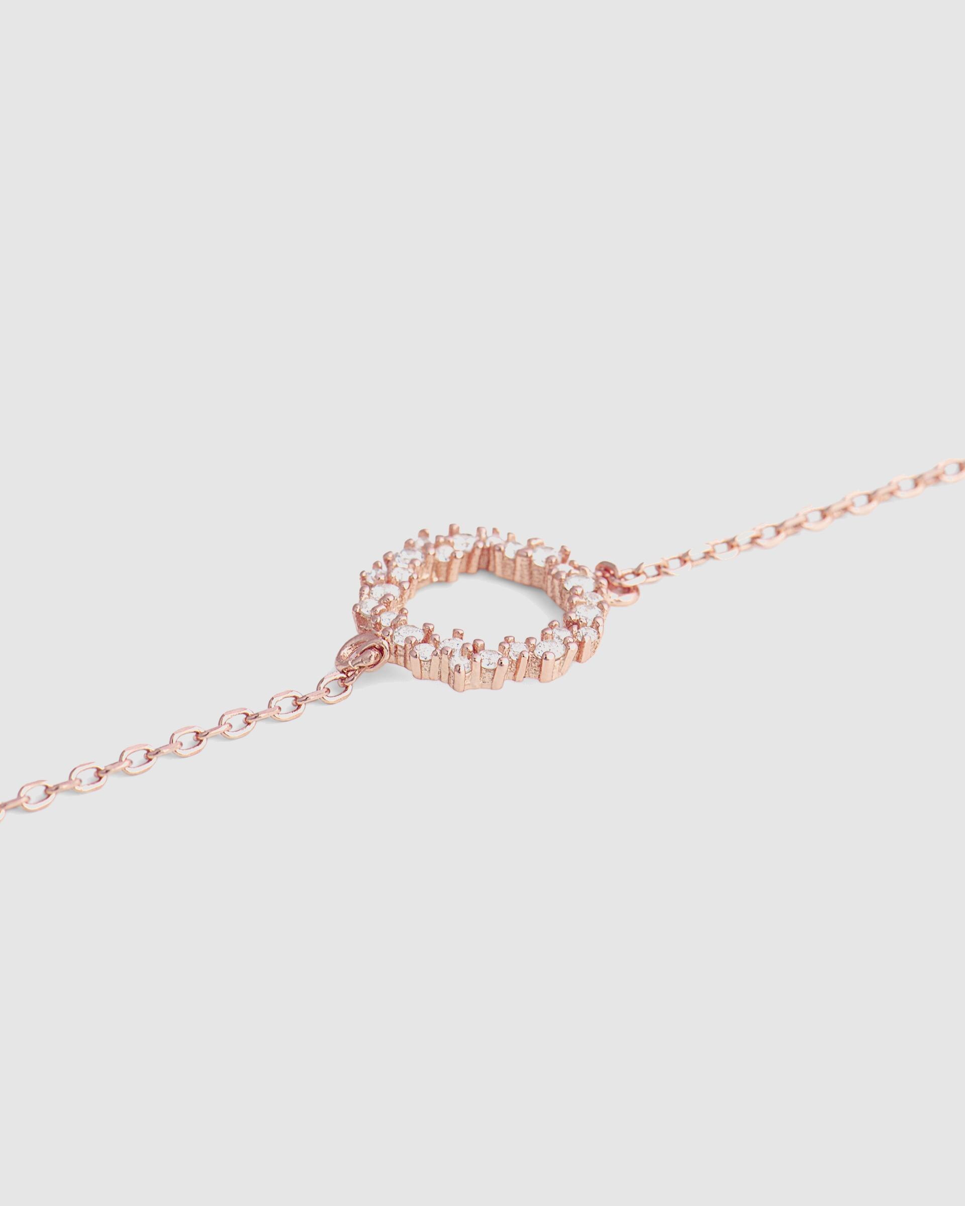 Pulseira de Corrente Pide Un Deseo de Prata de Lei 925 com Acabamento em Ouro Rosa de 18 Quilates e Zirconita Brilhante Rosa-4