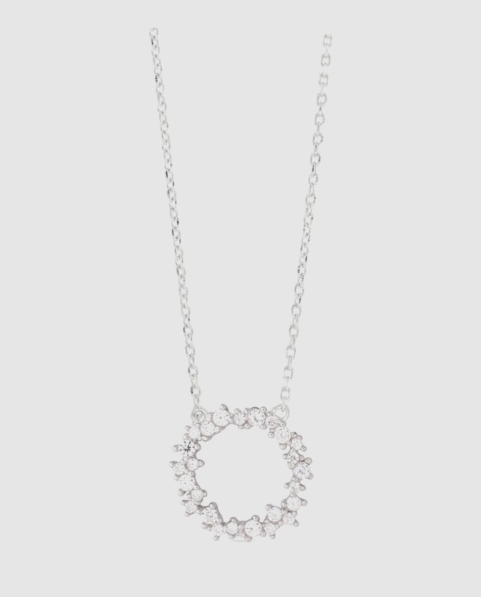 Colar Momentos para Brilhar de Prata de Lei 925 com Acabamento em Ródio e Zirconita Brilhante Branco-1