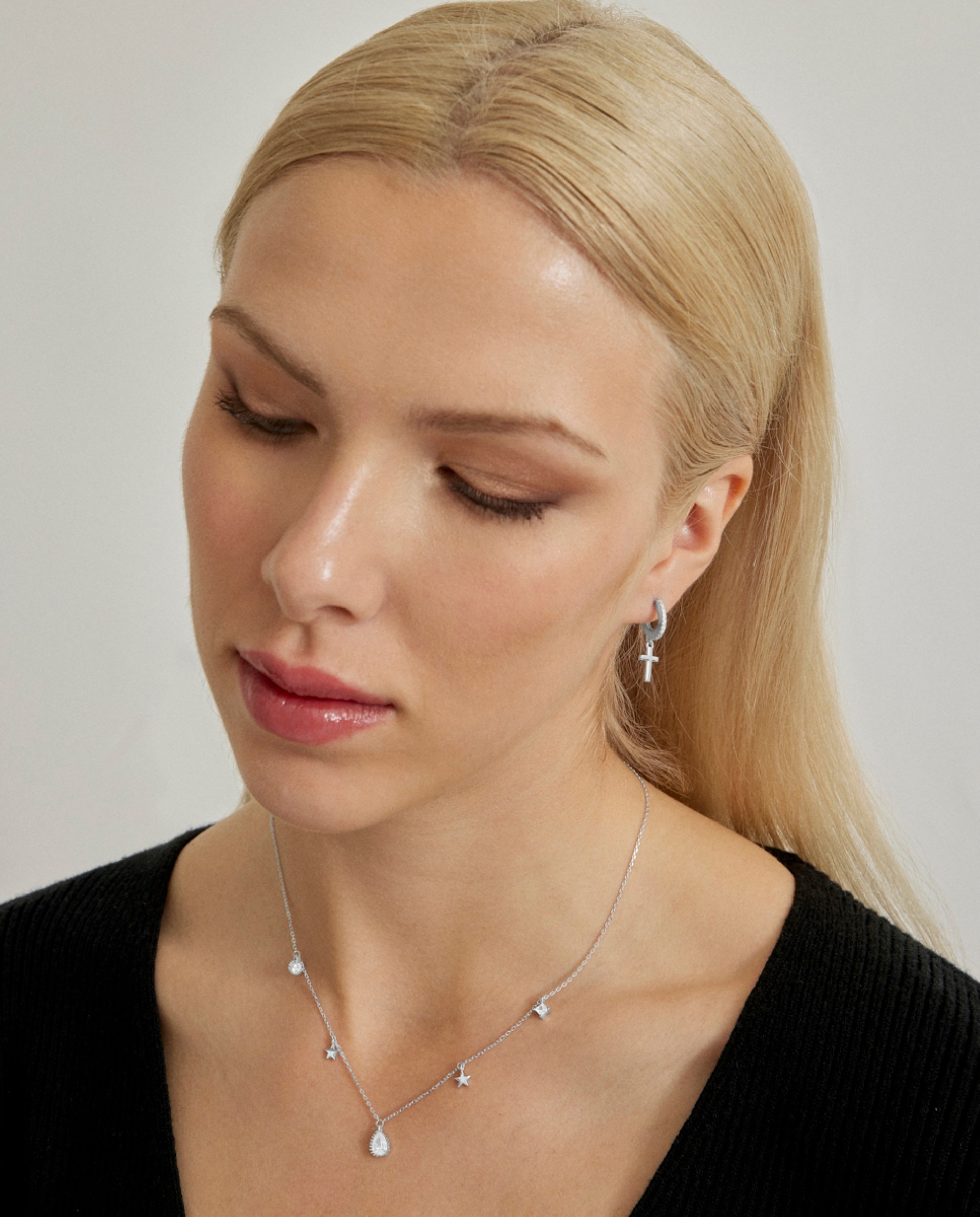 Colar Pide Un Deseo de Prata de Lei 925 com Acabamento em Ródio e Zirconita Brilhante Branco-2
