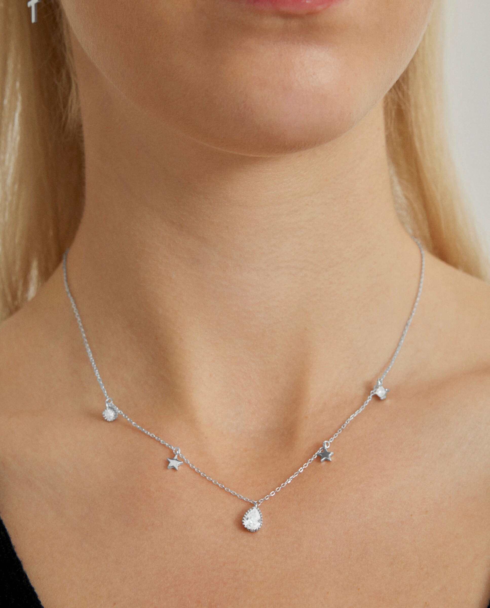 Colar Pide Un Deseo de Prata de Lei 925 com Acabamento em Ródio e Zirconita Brilhante Branco-5