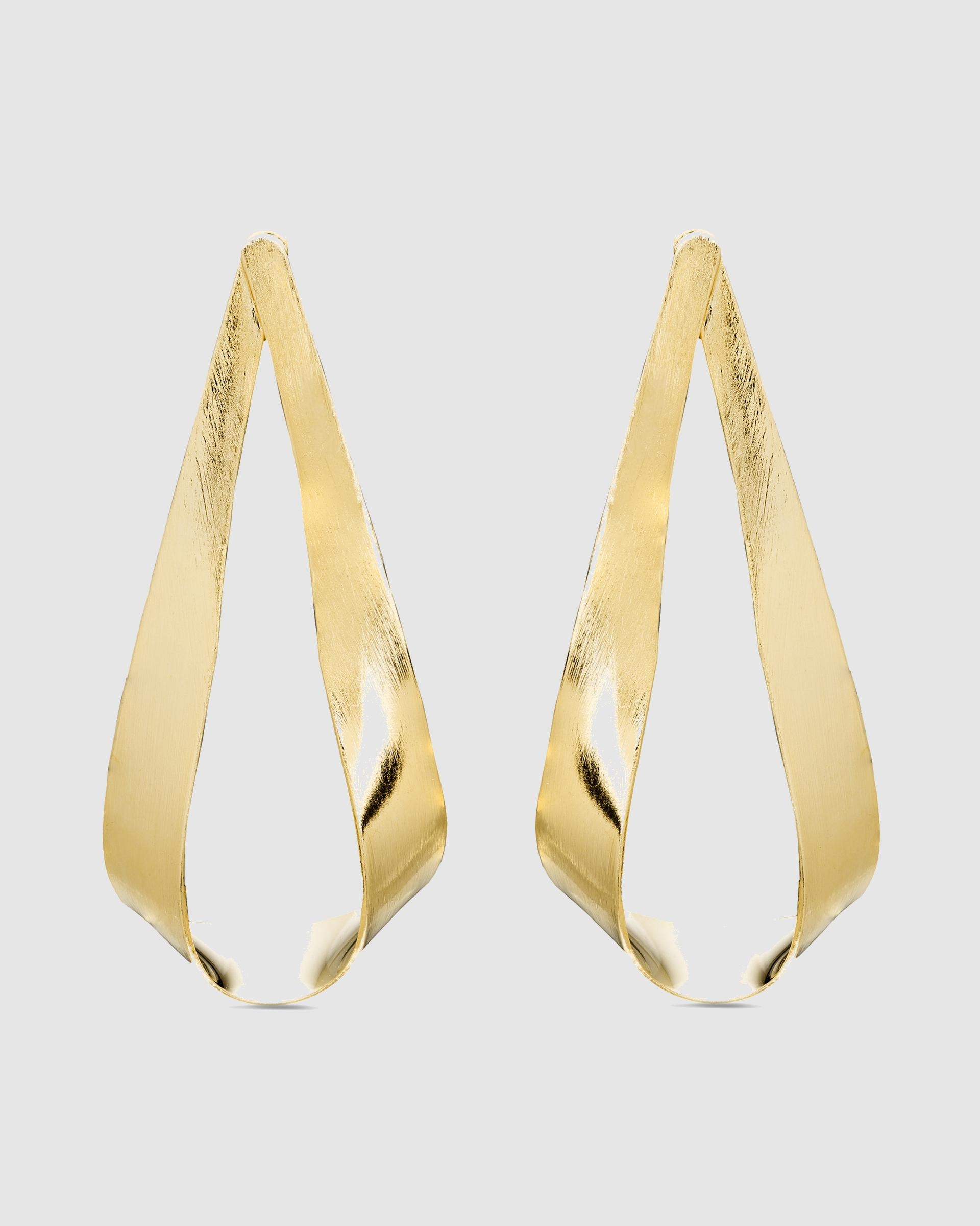 Brincos Compridos com Acabamento em Ouro Amarelo de 18 Quilates Ouro-1