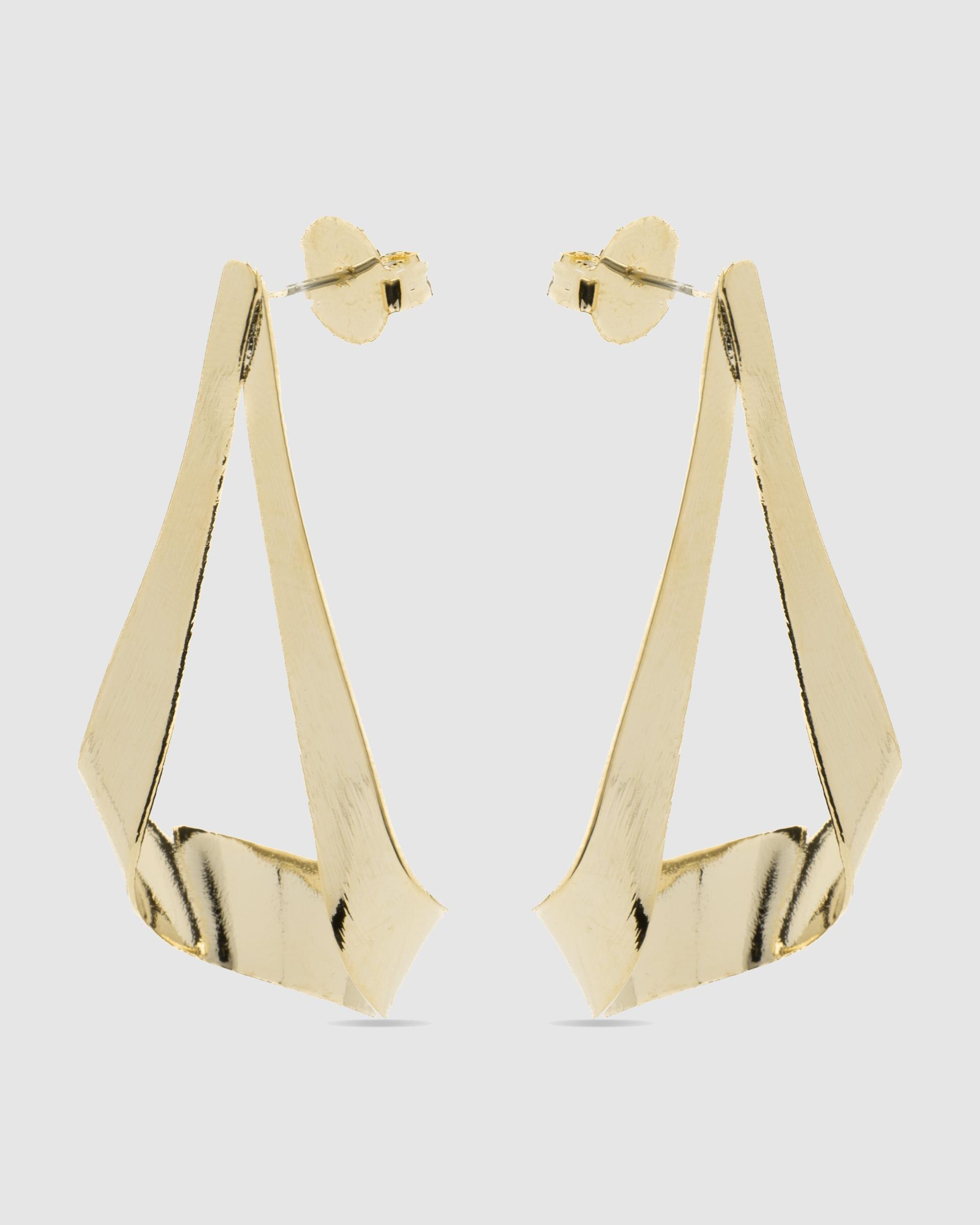 Brincos Compridos com Acabamento em Ouro Amarelo de 18 Quilates Ouro-3