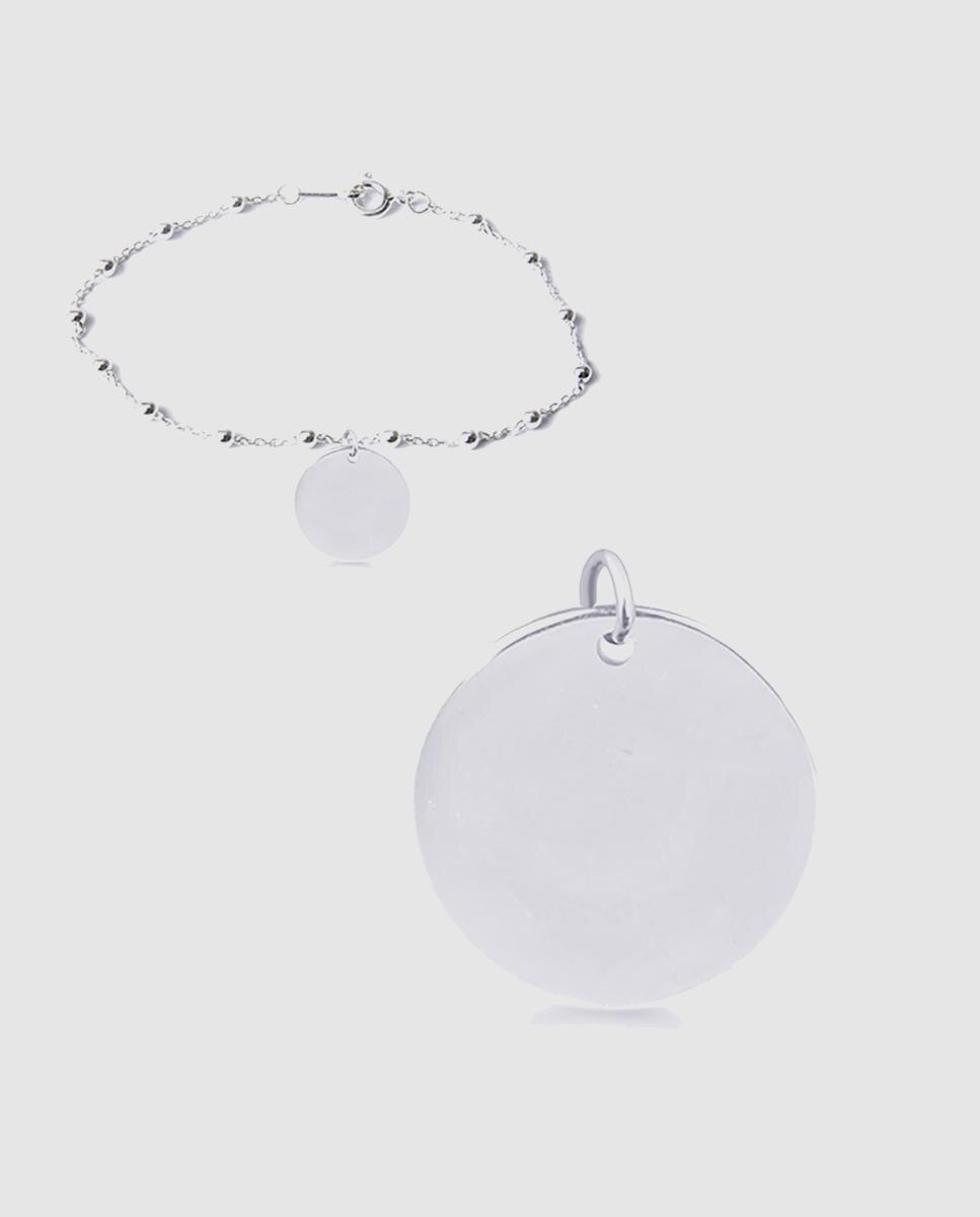 Pulseira de Corrente Grava a Tua Joia de Prata de Lei 925 Acabada em Ródio Prata-5