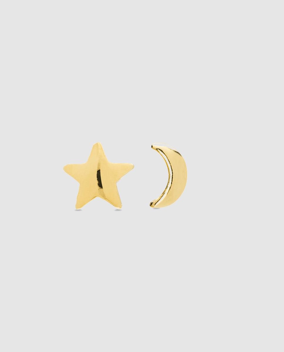 Brincos Pide Un Deseo de Prata de Lei 925 Acabados em Ouro de 18 Quilates Amarelo-1
