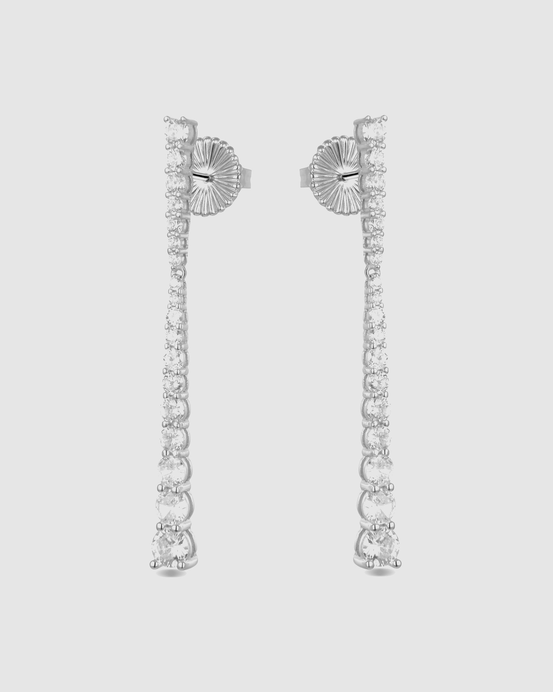 Brincos Momentos para Brilhar de Prata de Lei 925 com Acabamentos em Ródio e Zirconita Brilhante Prata brilhante / Transparente-3