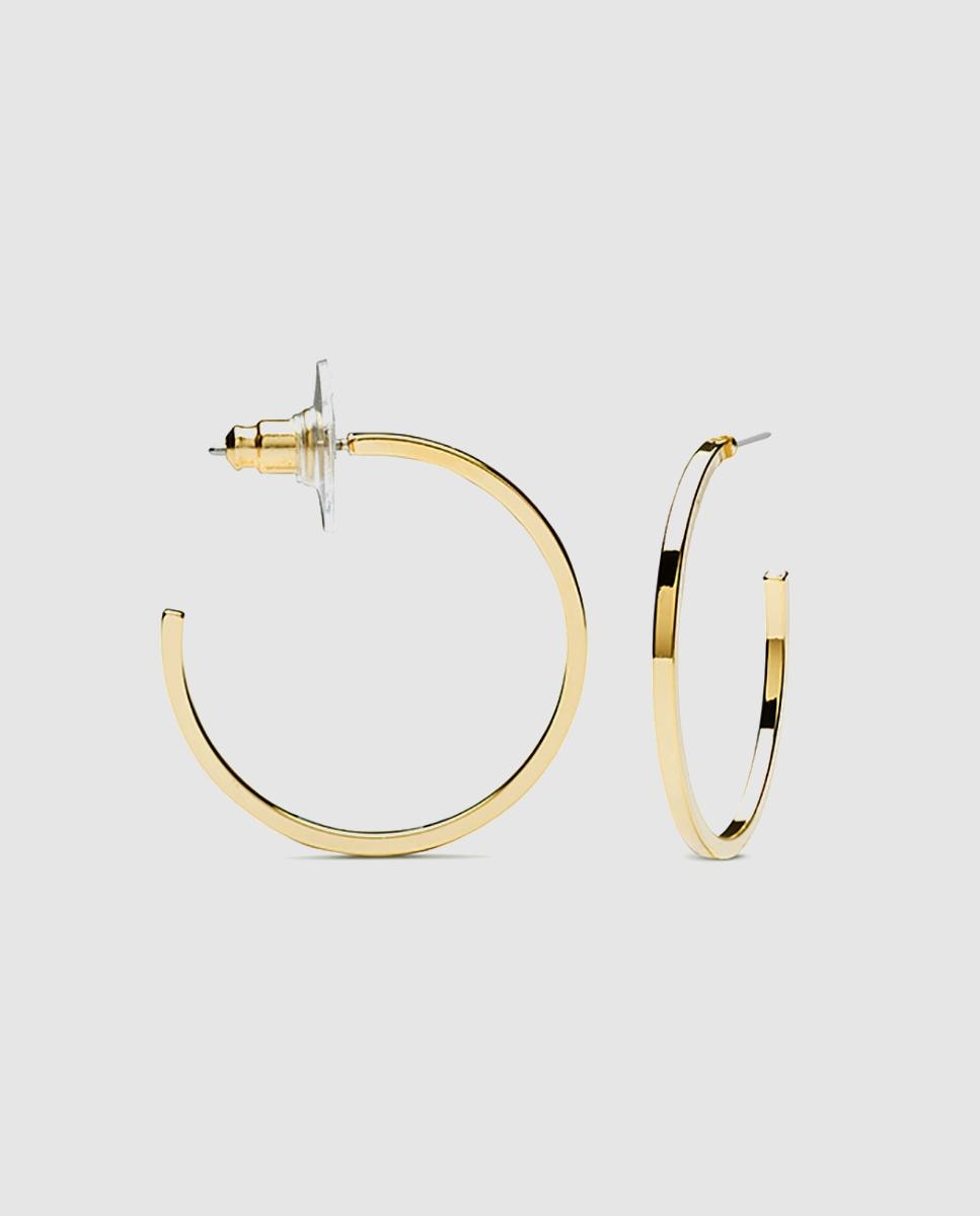 Brincos de Argola Basic Acabados em Ouro Amarelo de 18 Quilates Dourado-3