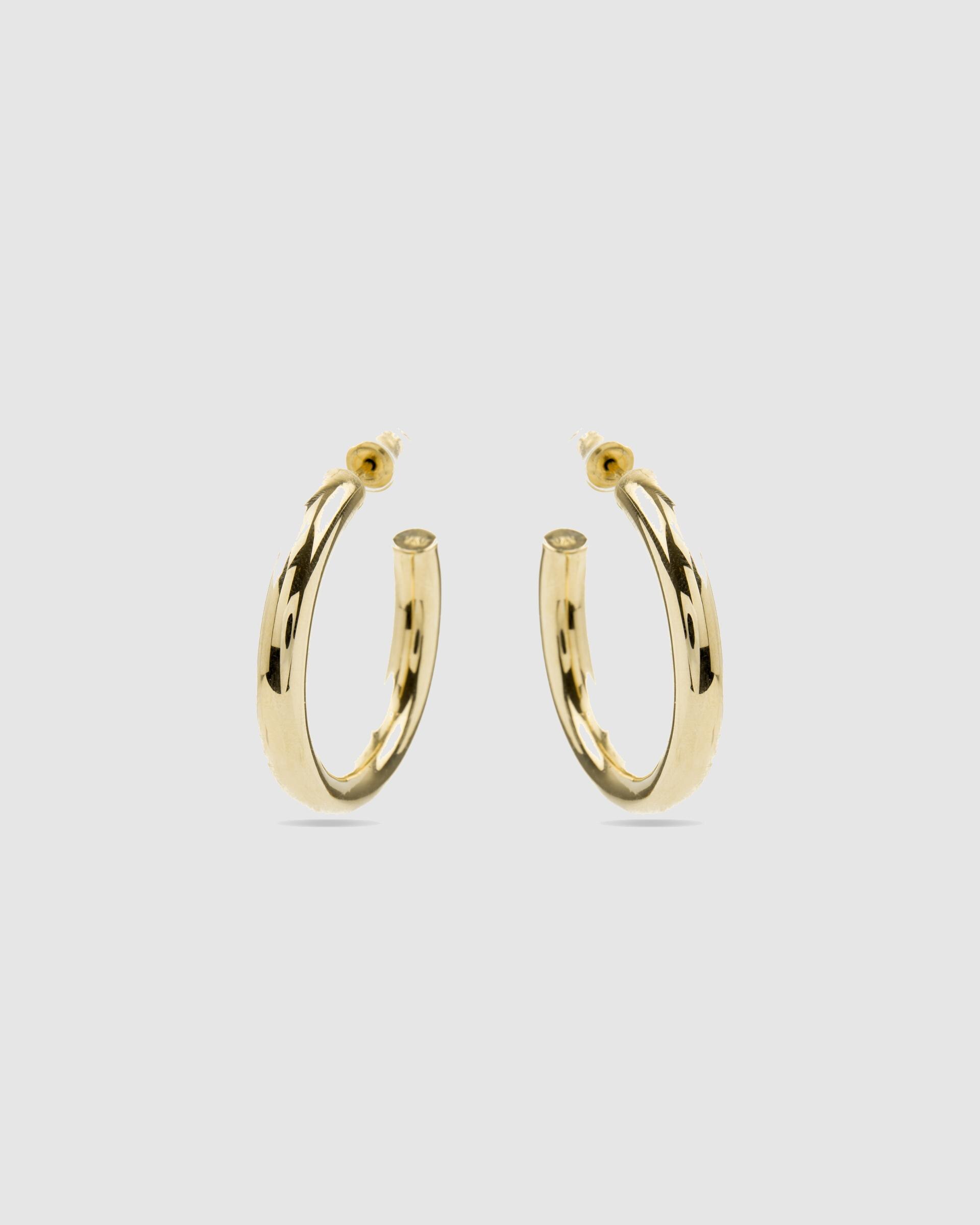 Brincos de Argola Basic Acabados em Ouro Amarelo de 18 Quilates Ouro-3