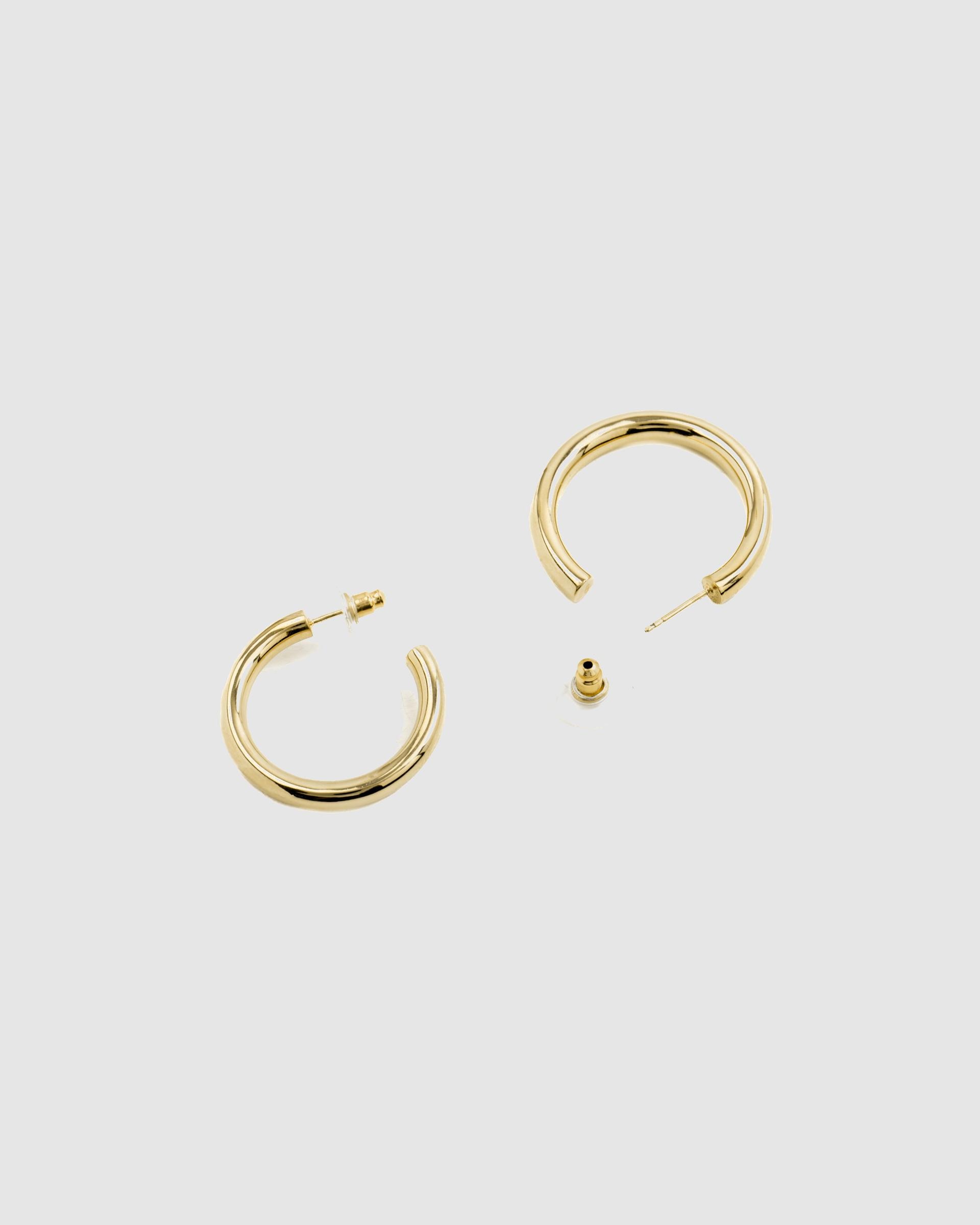 Brincos de Argola Basic Acabados em Ouro Amarelo de 18 Quilates Ouro-5