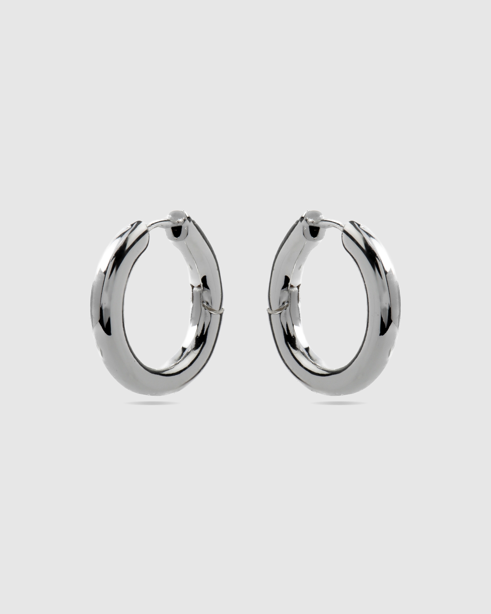 Brincos de Argola Basic Acabados em Ródio Prata brilhante / Transparente-3