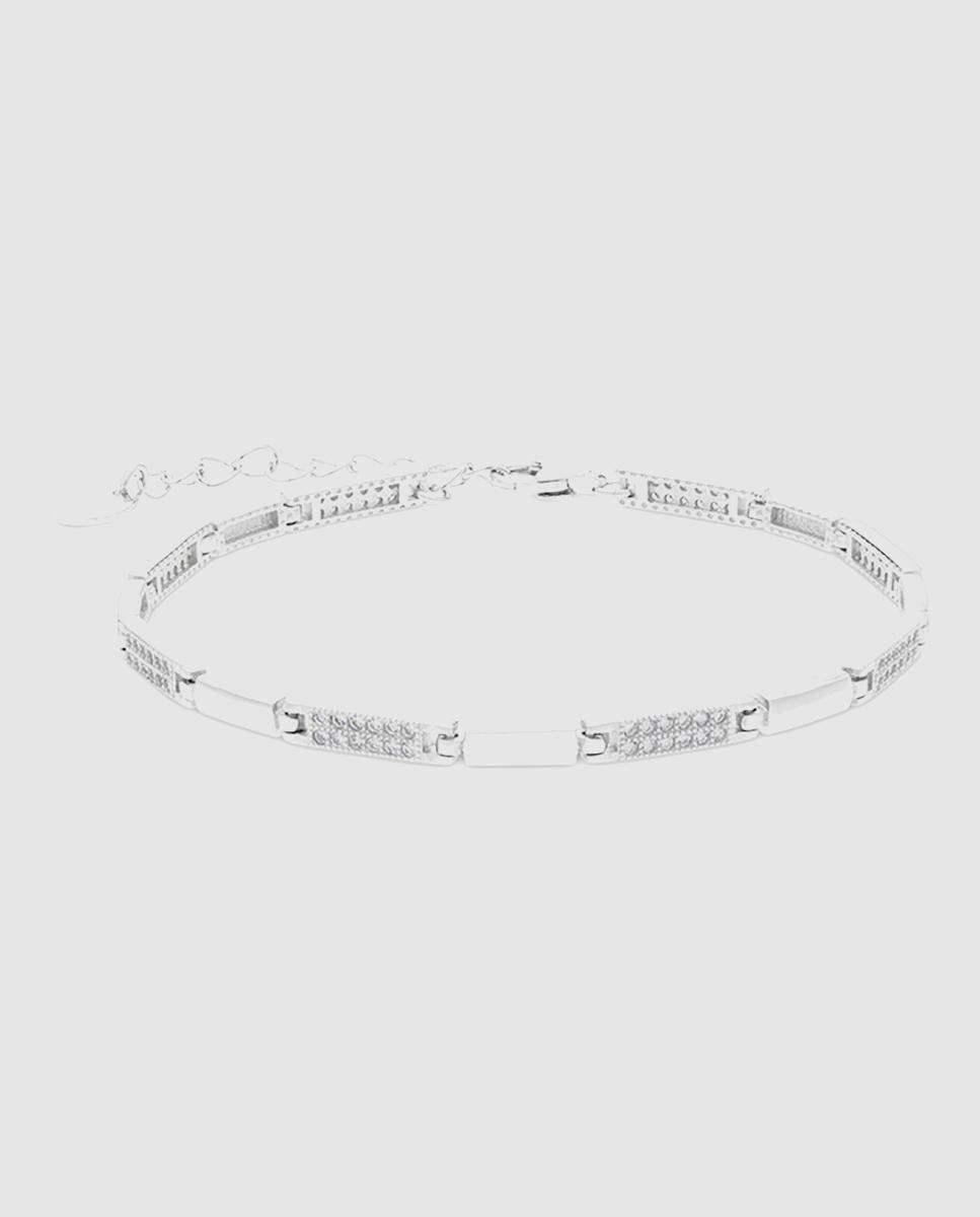 Pulseira de Elos Momentos para Brilhar de Prata de Lei 925 Acabada em Ródio com Zirconita Brilhante Prata-3
